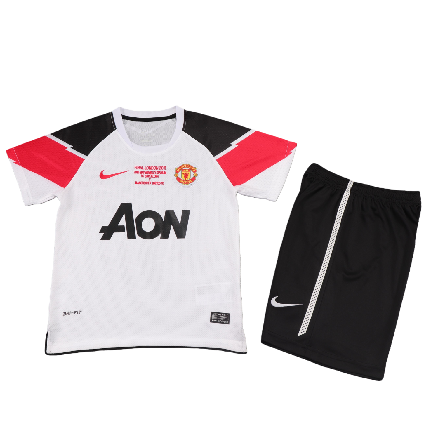 AlphaJersey-Retro Manchester United 2010-11 Away Kids Kit - Champions League Version