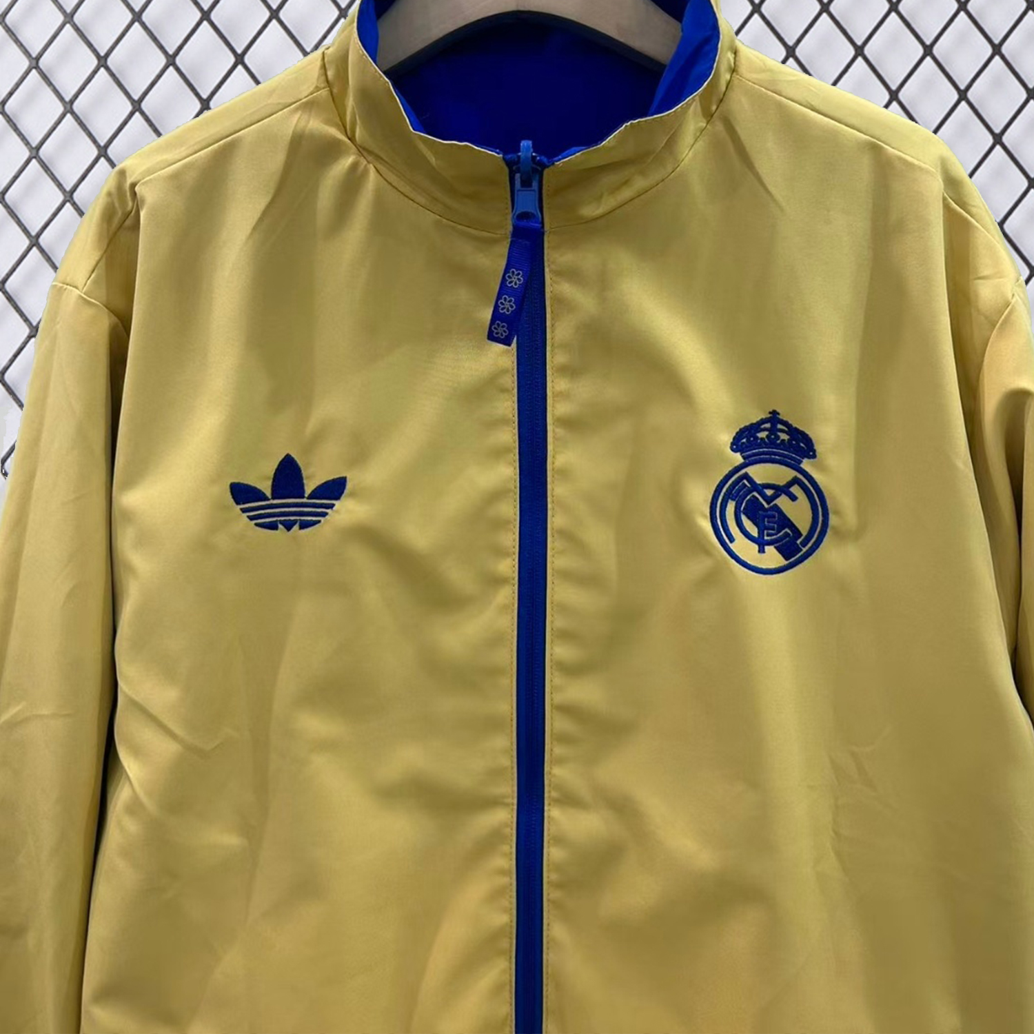 AlphaJersey-Real Madrid 25-26 Cultural Story Chinese Lucky Double Sided Windbreaker Jacket - Blue