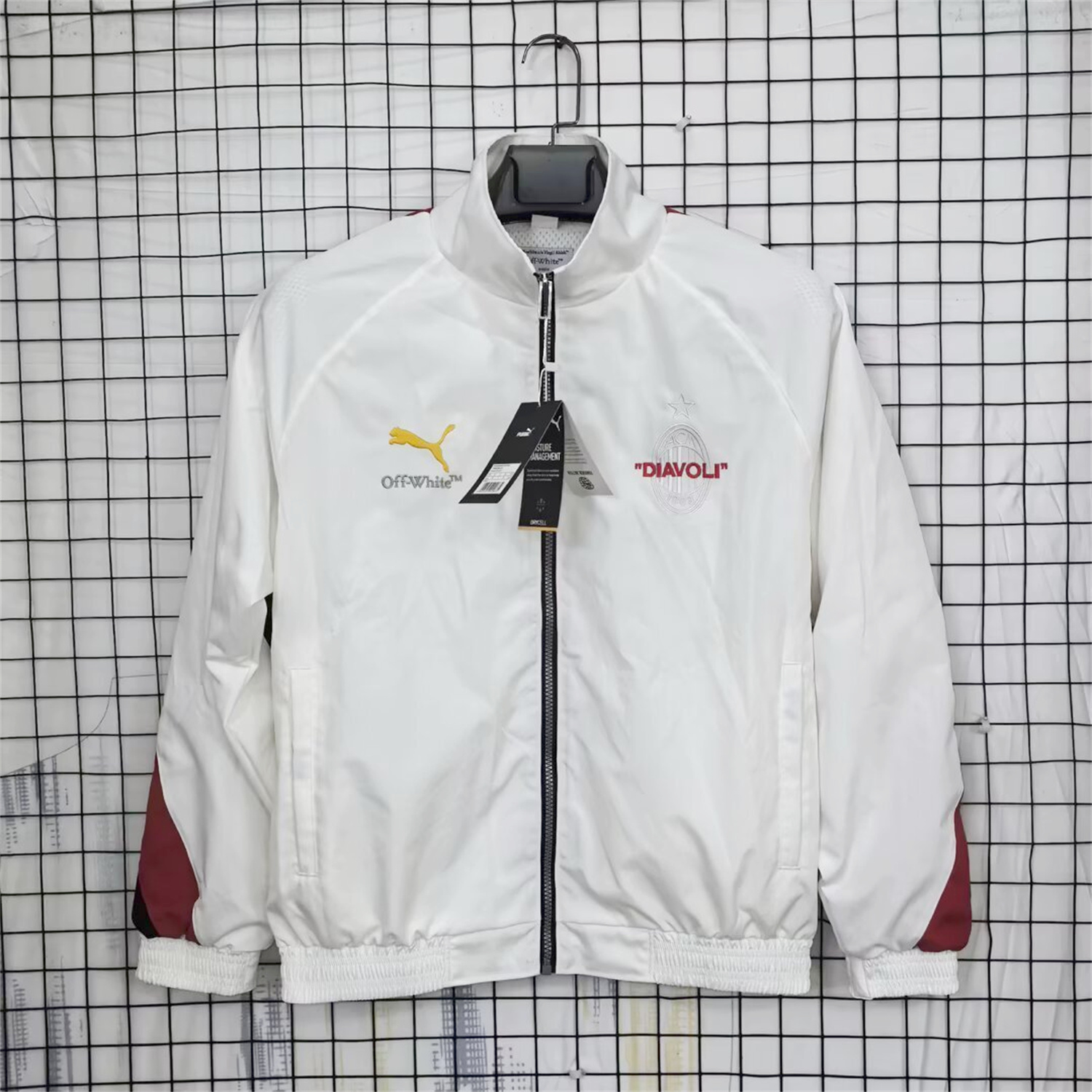 AlphaJersey-AC Milan 25-26 Windbreaker Jacket - White And Red