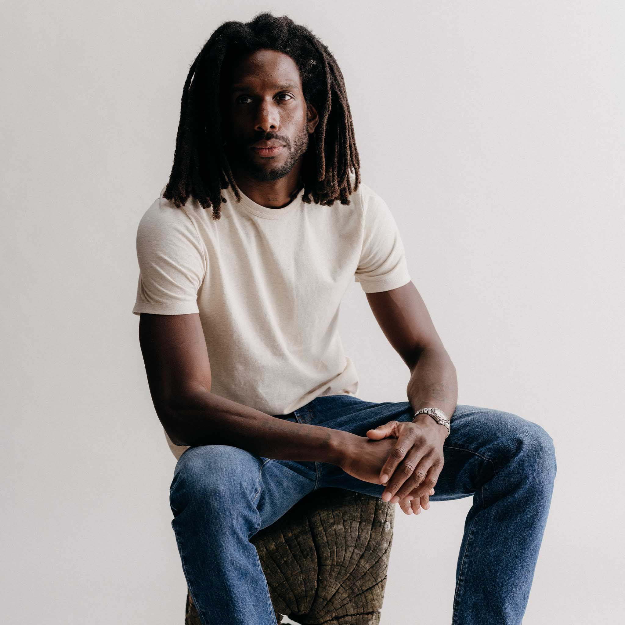 The Organic Cotton Tee in Heather Oat | Modern Menswear by yycbvcnbmmnbm