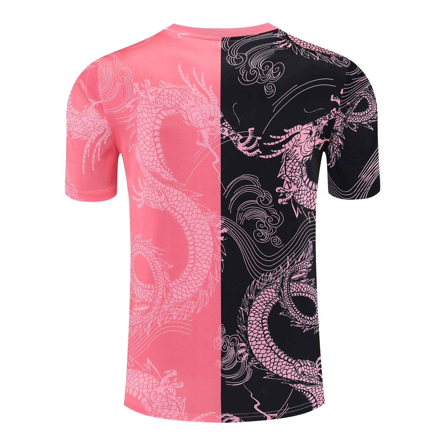 AlphaJersey-Real Madrid 25-26 Short-Sleeve Training Set - Pink-Black Dragon Top & Black-White Shorts