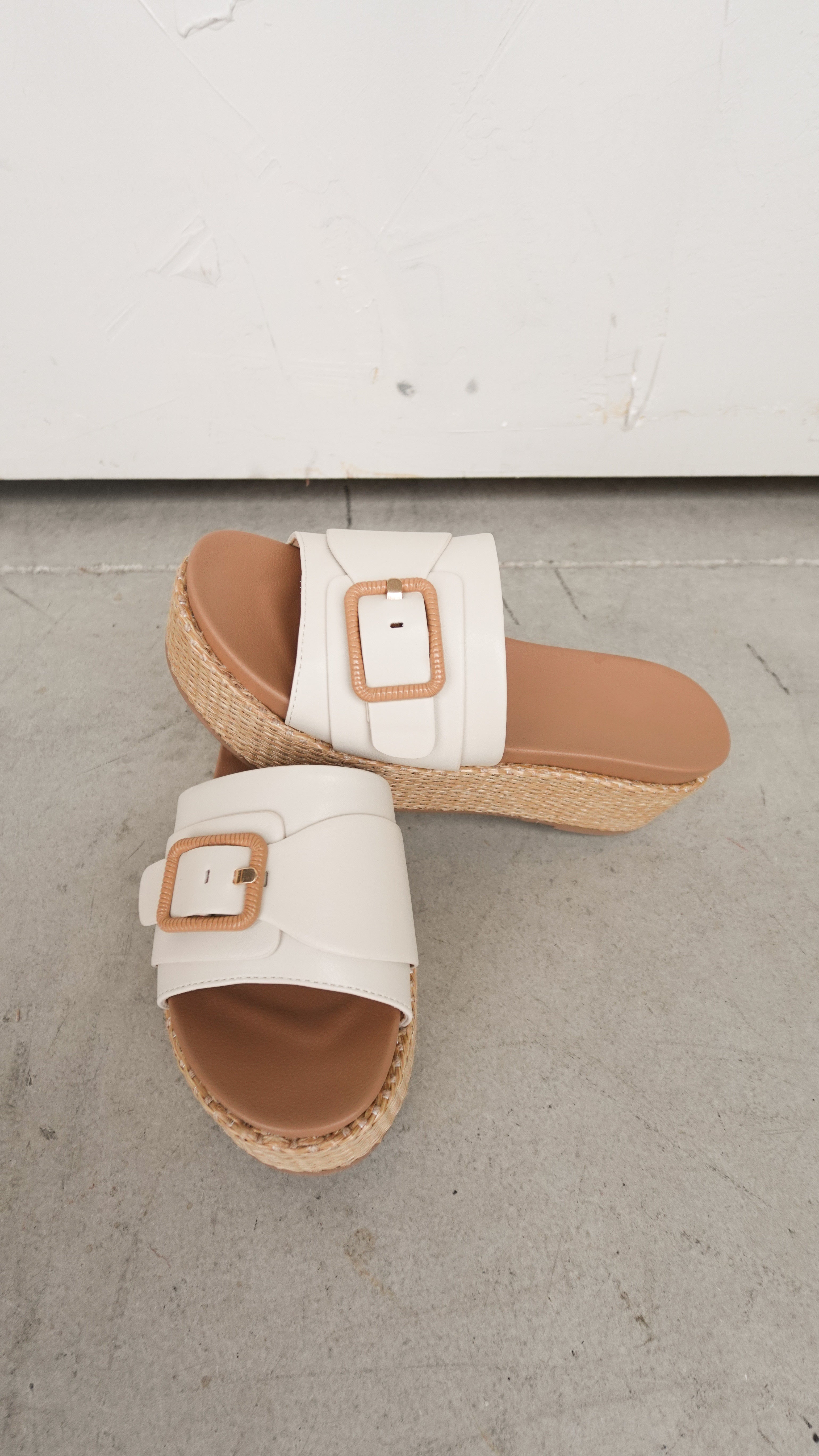 Woven Wedge Slide with Buckle | Elegant Women's Fashion by coolavocek