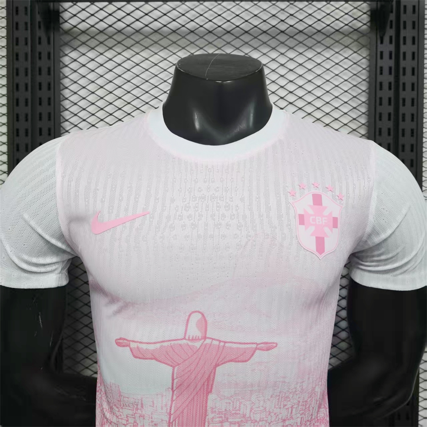 AlphaJersey-Brazil 25-26 Pink White Jesus Statue Special Jersey - Player Version