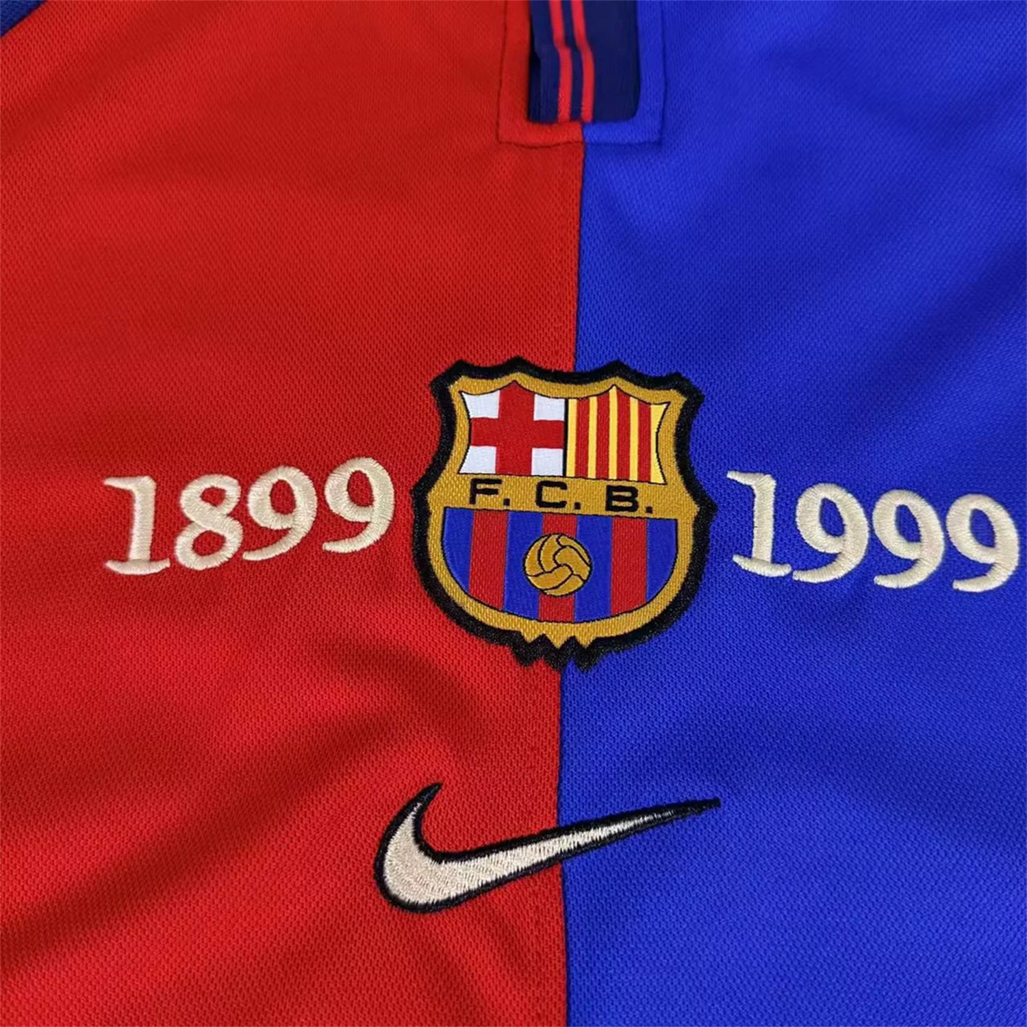 AlphaJersey-Retro Barcelona 99-00 Home 100th anniversary Long Sleeves Kids Kit