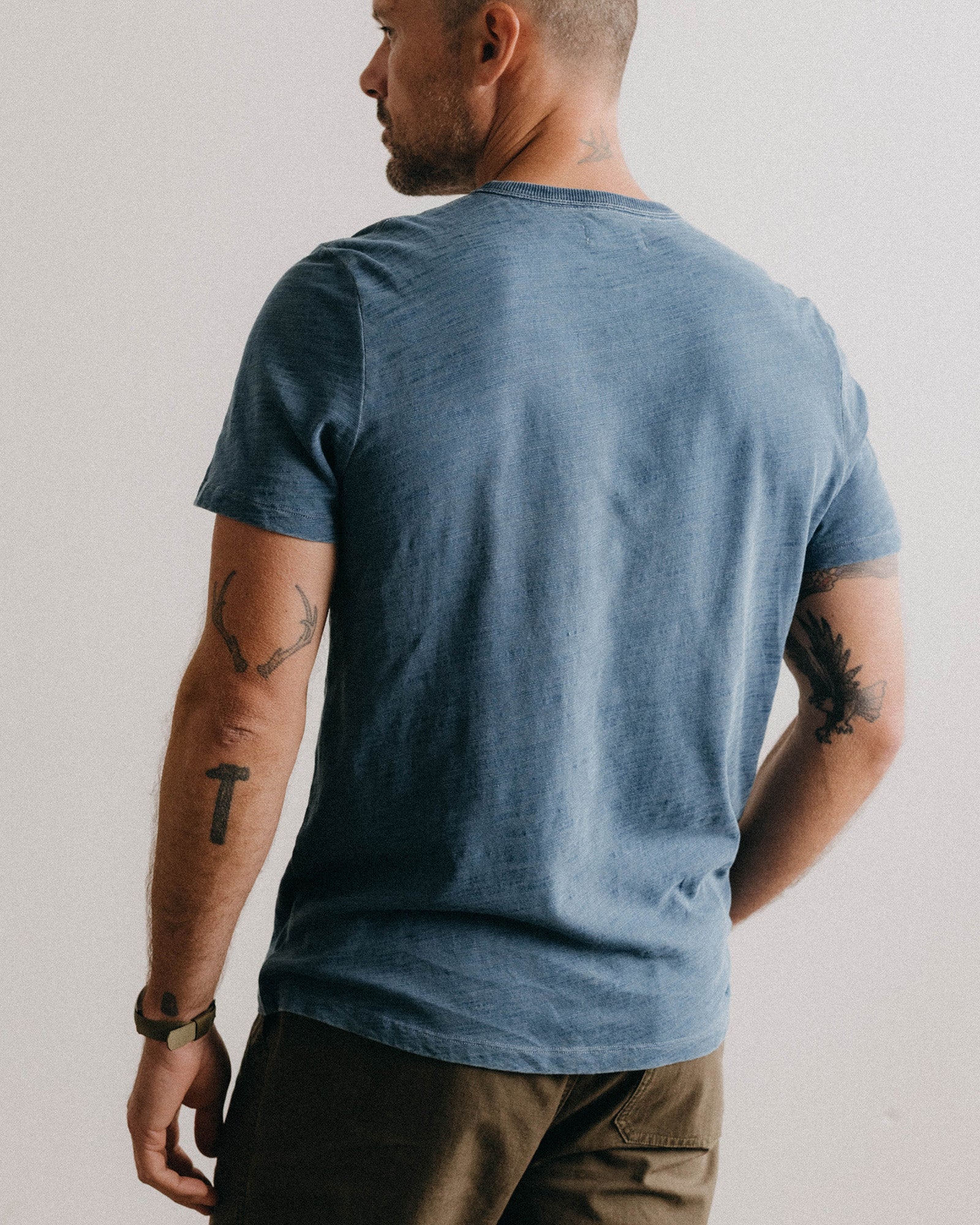The Slub Tee in Washed Indigo | Modern Menswear by yycbvcnbmmnbm