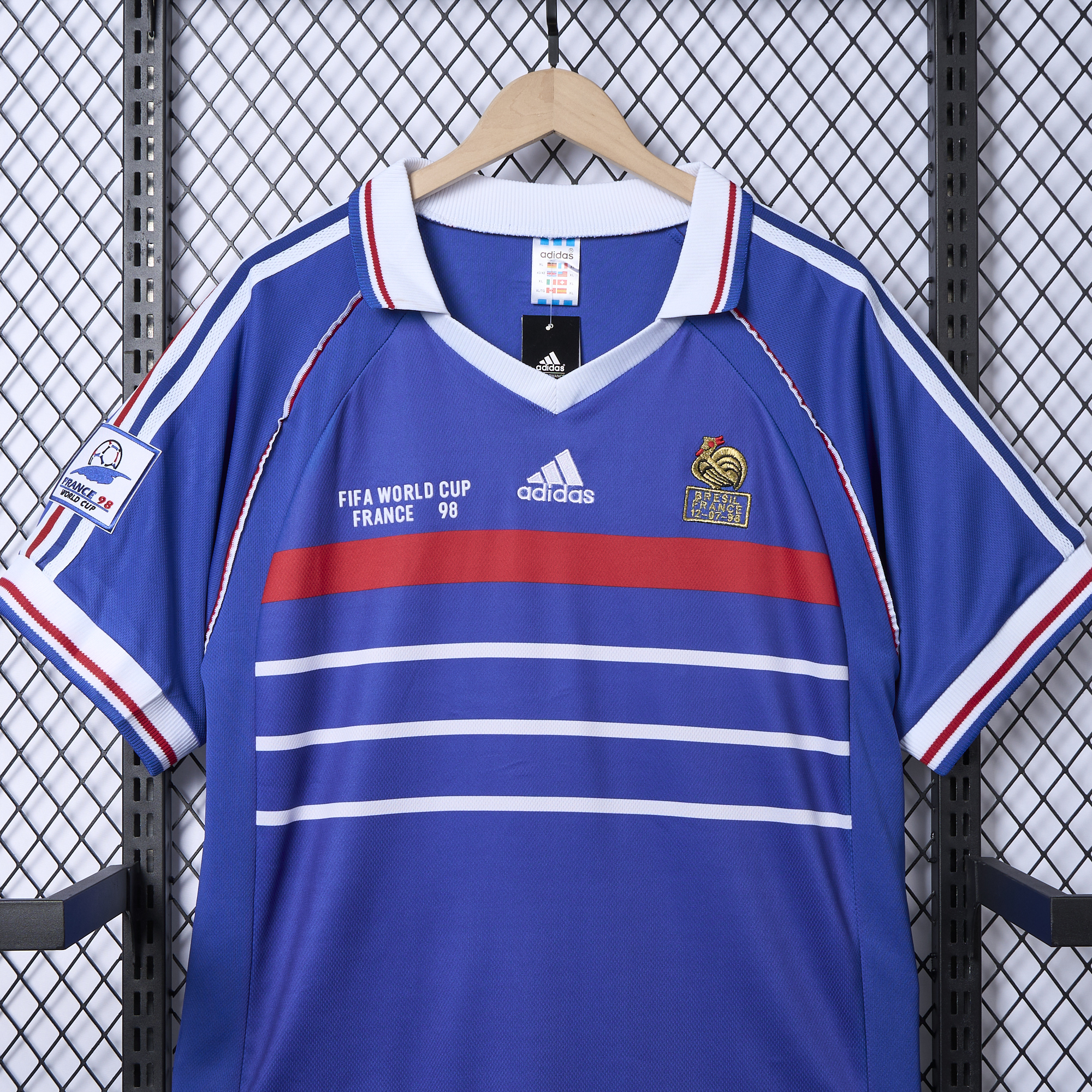 AlphaJersey-Retro France 1998 Home Stadium Jersey (with 1998 World Cup mark on right chest)