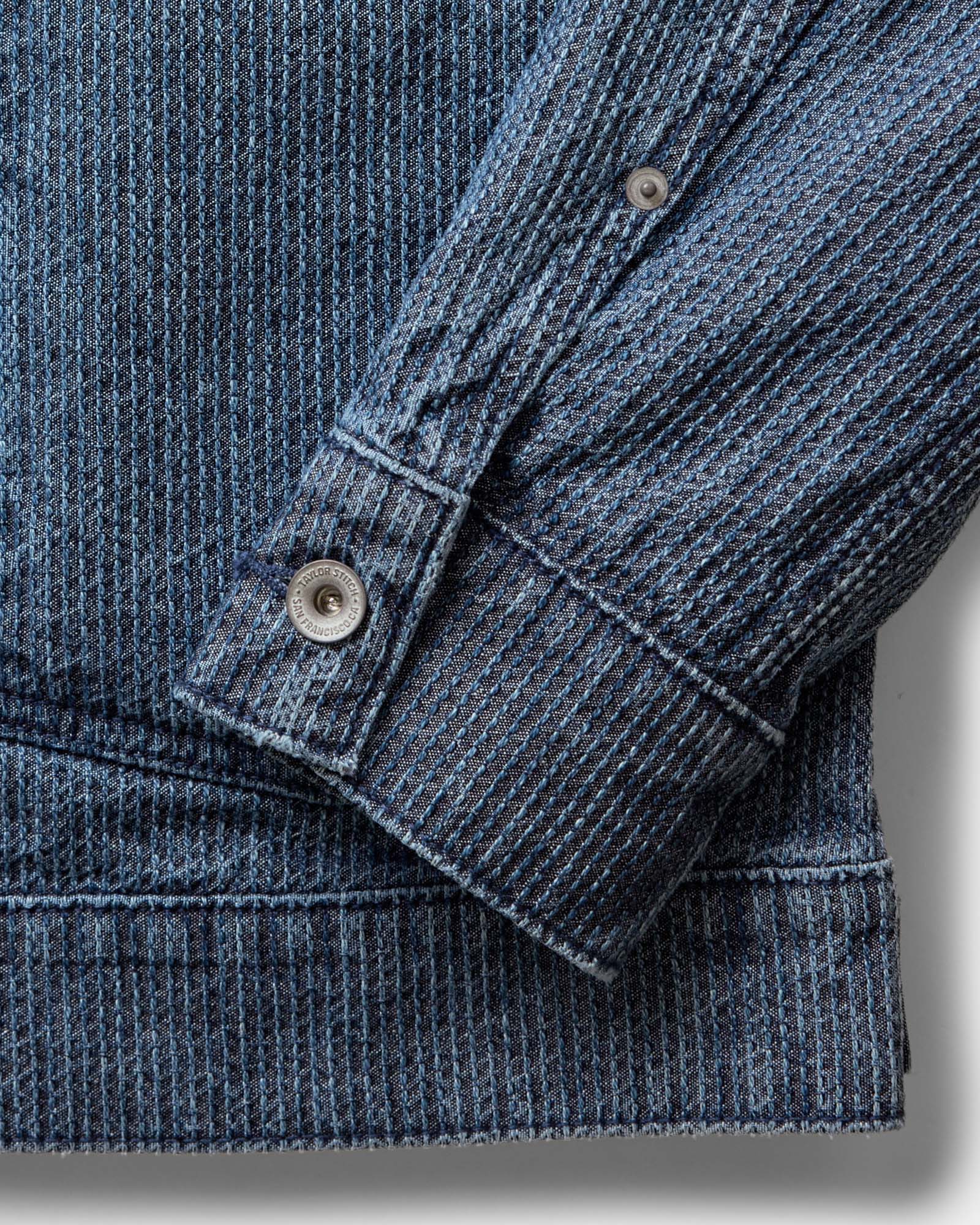 The Ryder Jacket in Japanese Washed Indigo Sashiko | Modern Menswear by yycbvcnbmmnbm