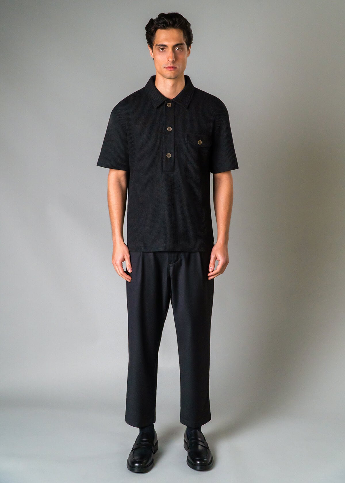 Pique Polo Black | Modern Menswear by yycbvcnbmmnbm