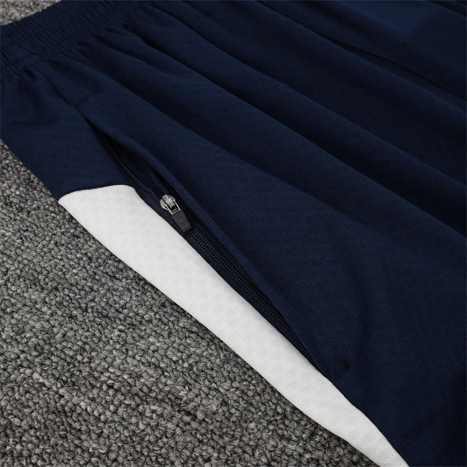 AlphaJersey-Portugal 25-26 Short-Sleeve Training Set - Off White Top and Deep Blue Shorts