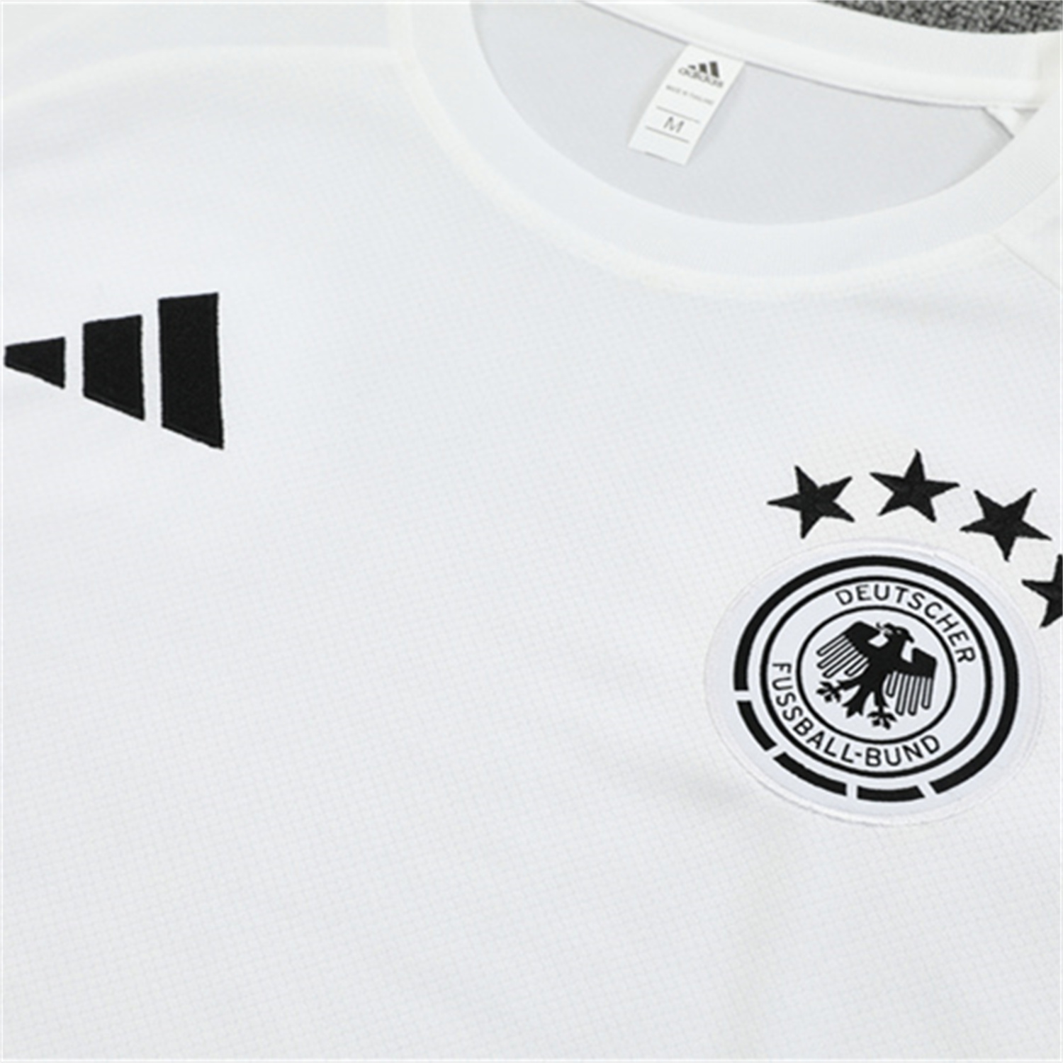 AlphaJersey-Germany 25-26 Kids Short-Sleeve Training Set - White Top & Black Shorts