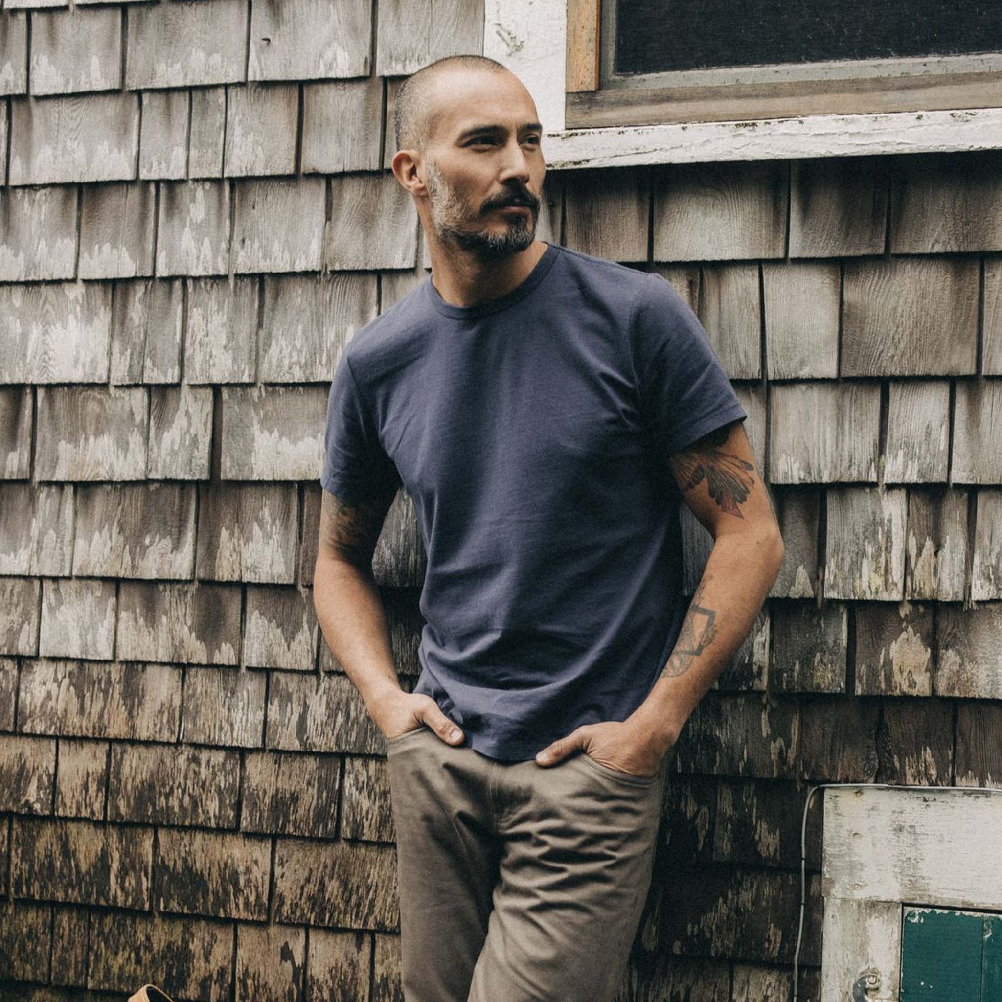 The Organic Cotton Tee in Navy | Modern Menswear by yycbvcnbmmnbm