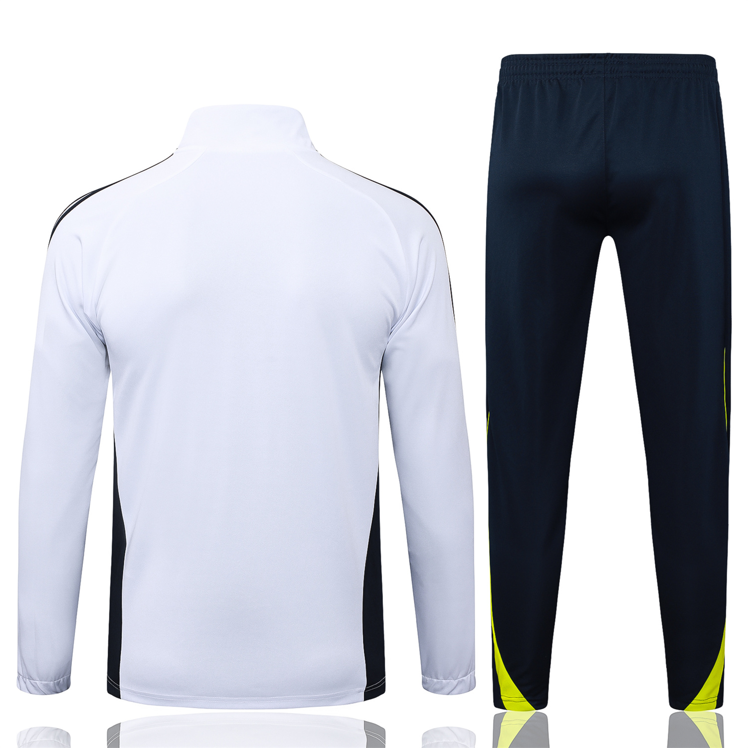 AlphaJersey-Real Madrid 25-26 Jacket Training Tracksuit - White Throwback Jackets & Black Pants
