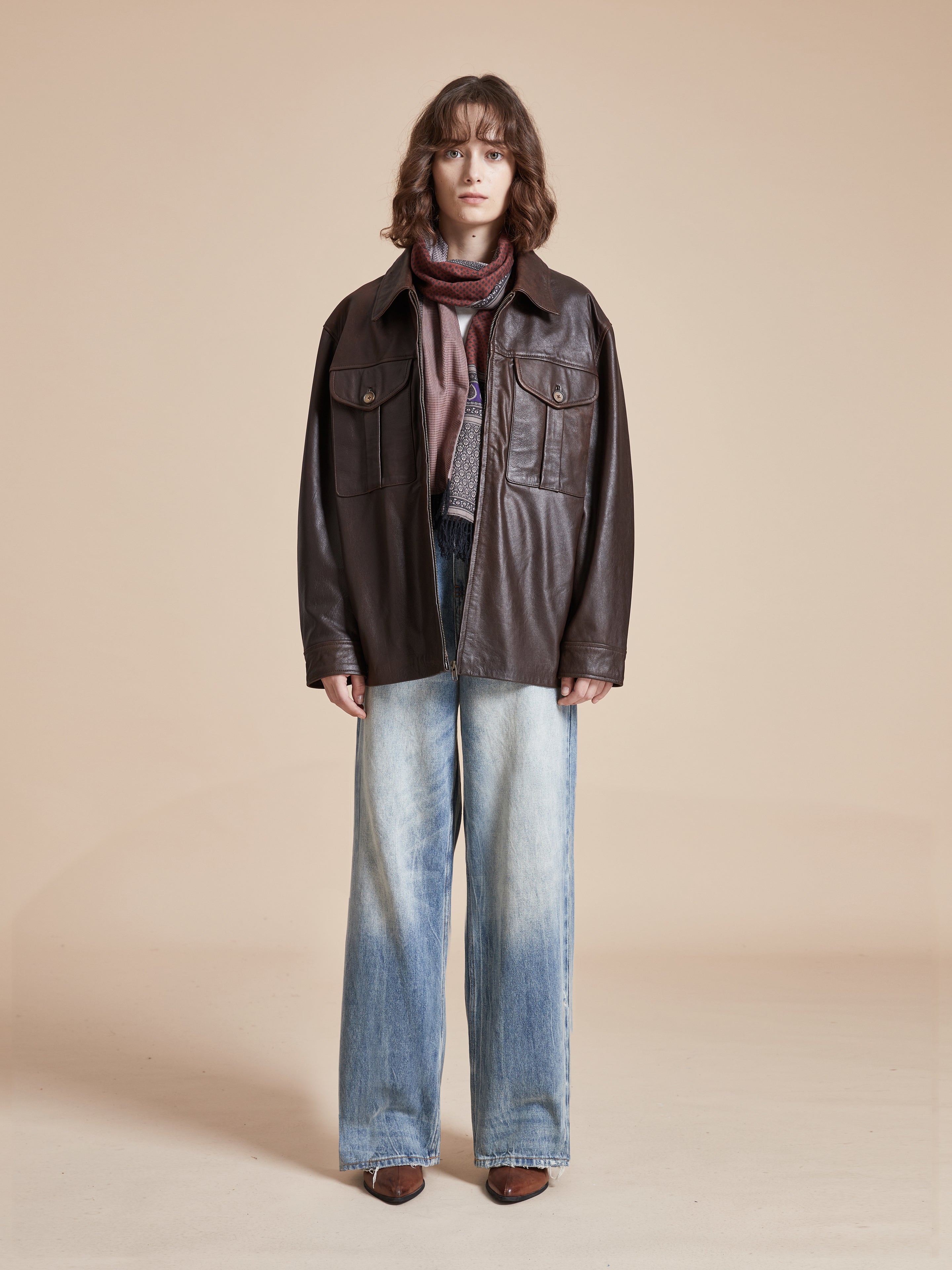 Sepia Leather Overshirt | Modern Menswear by yycbvcnbmmnbm