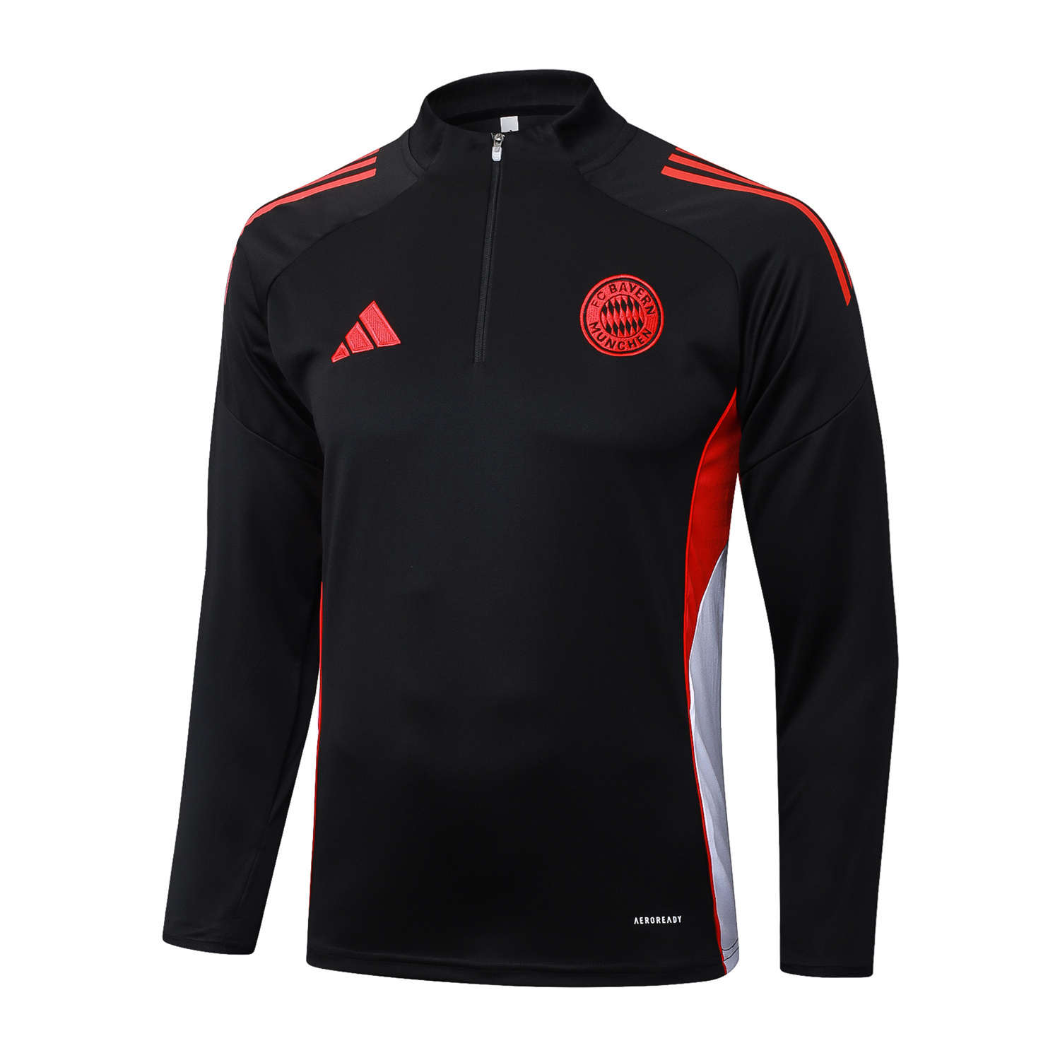 AlphaJersey-Bayern Munich 25-26 Long Sleeves Training Set - Black Top & Pants with Orange Badge