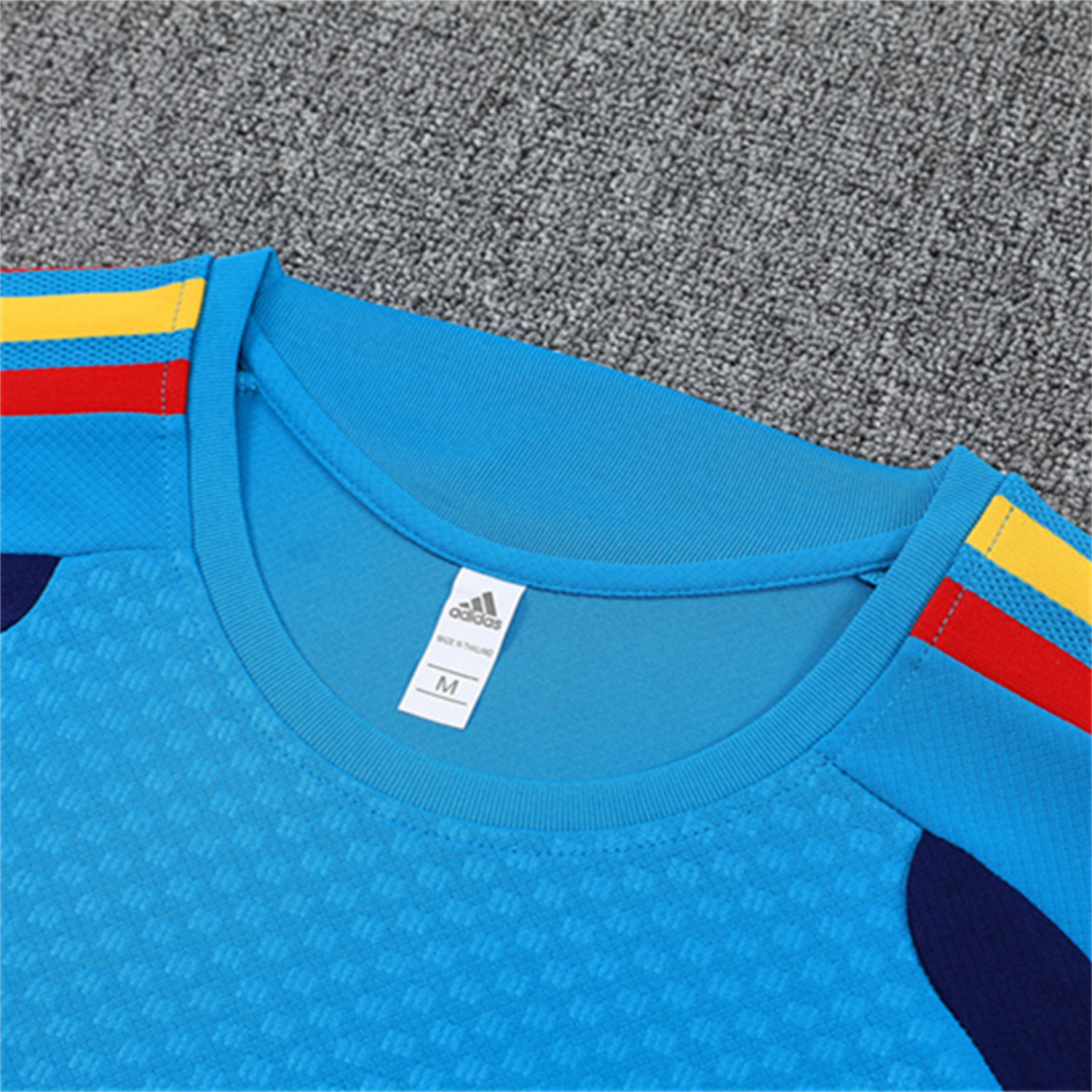 AlphaJersey-Spain 2026 Kids Short-Sleeve Training Set - Lake Blue Top & Shorts