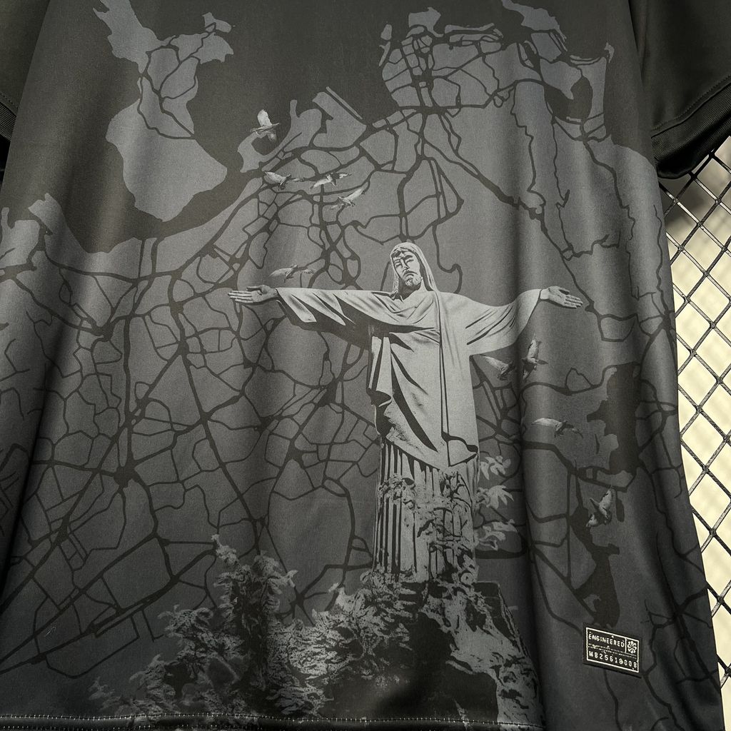 AlphaJersey-Brazil 2024 Black Christ the Redeemer Statue Jersey - Fans Version