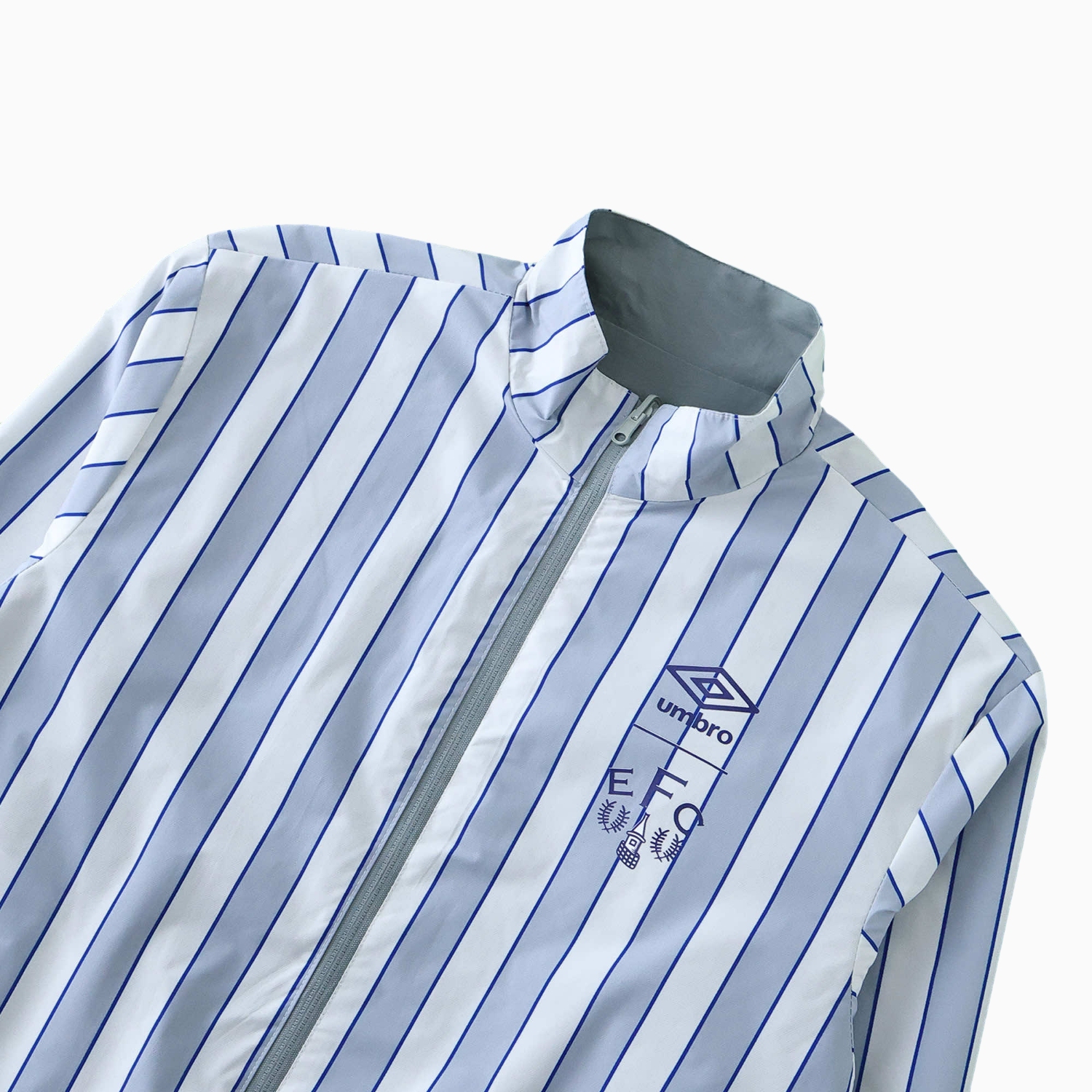 AlphaJersey-Everton 1988-89 Retro Style Double Sided Reversible Windbreaker - White & Grey