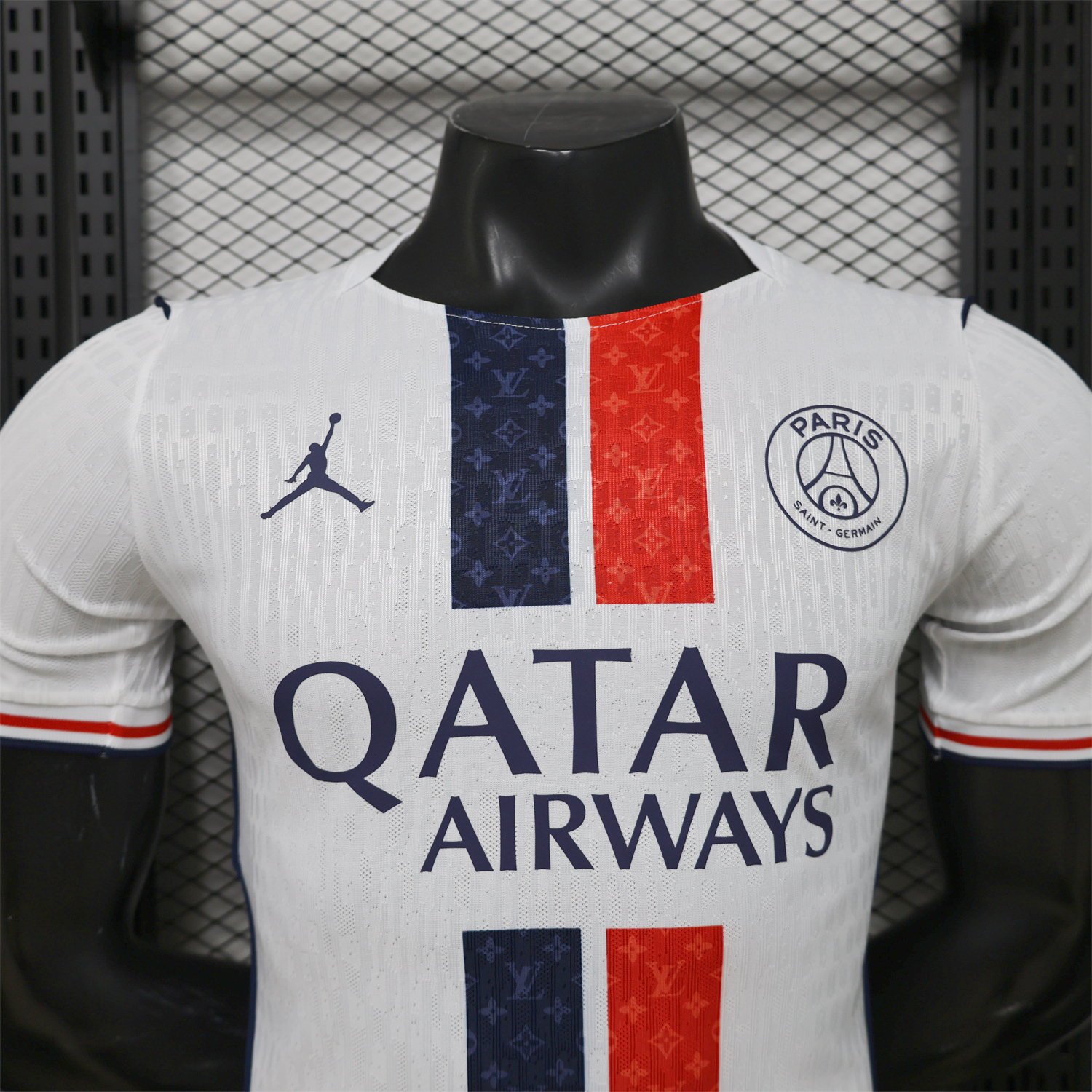 AlphaJersey-Paris Saint-Germain PSG 25-26 Red Blue Stripes White Special Jersey - Player Version