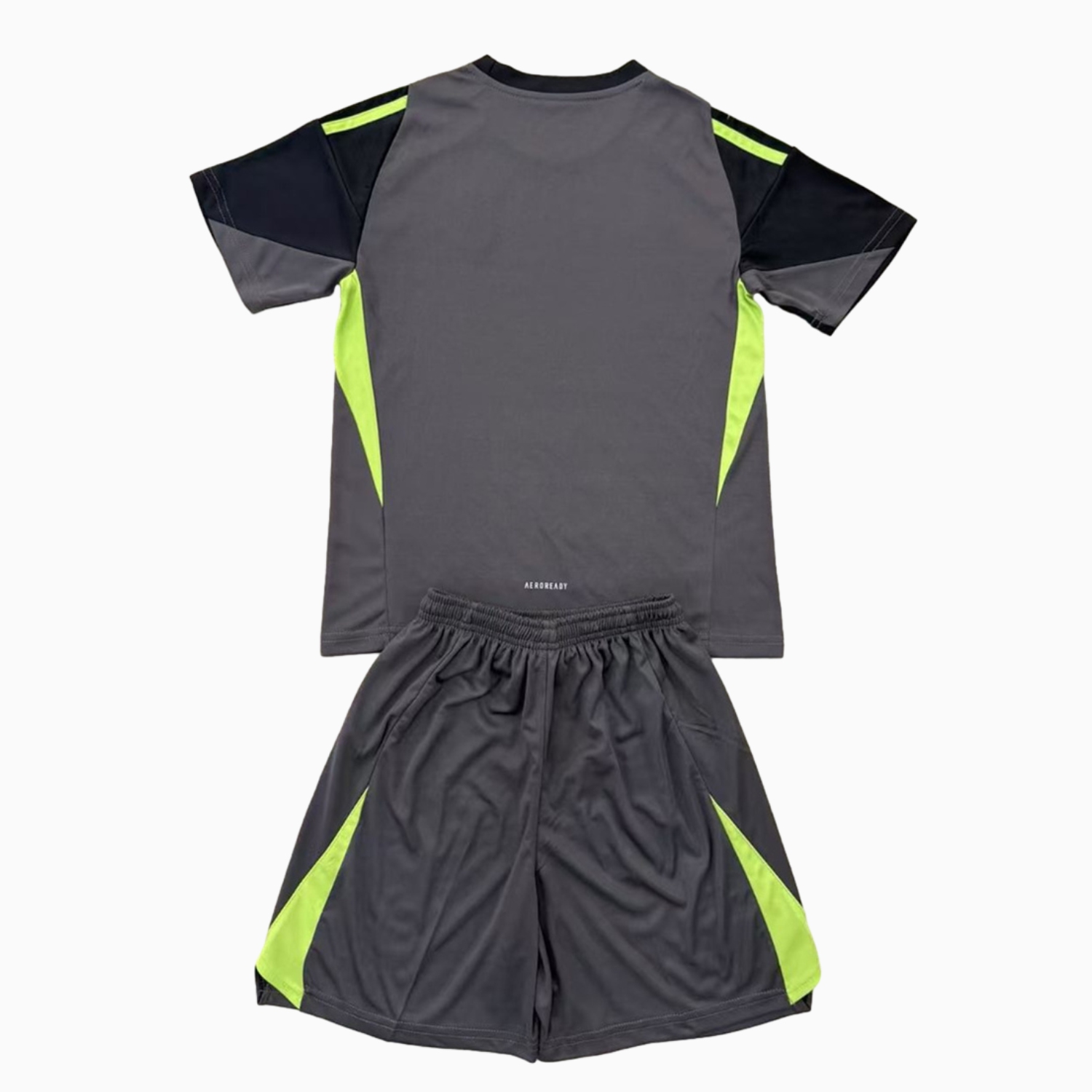 AlphaJersey-Real Madrid 25-26 Grey Black Goalkeeper Men's Adult Jersey Set - Fans Version
