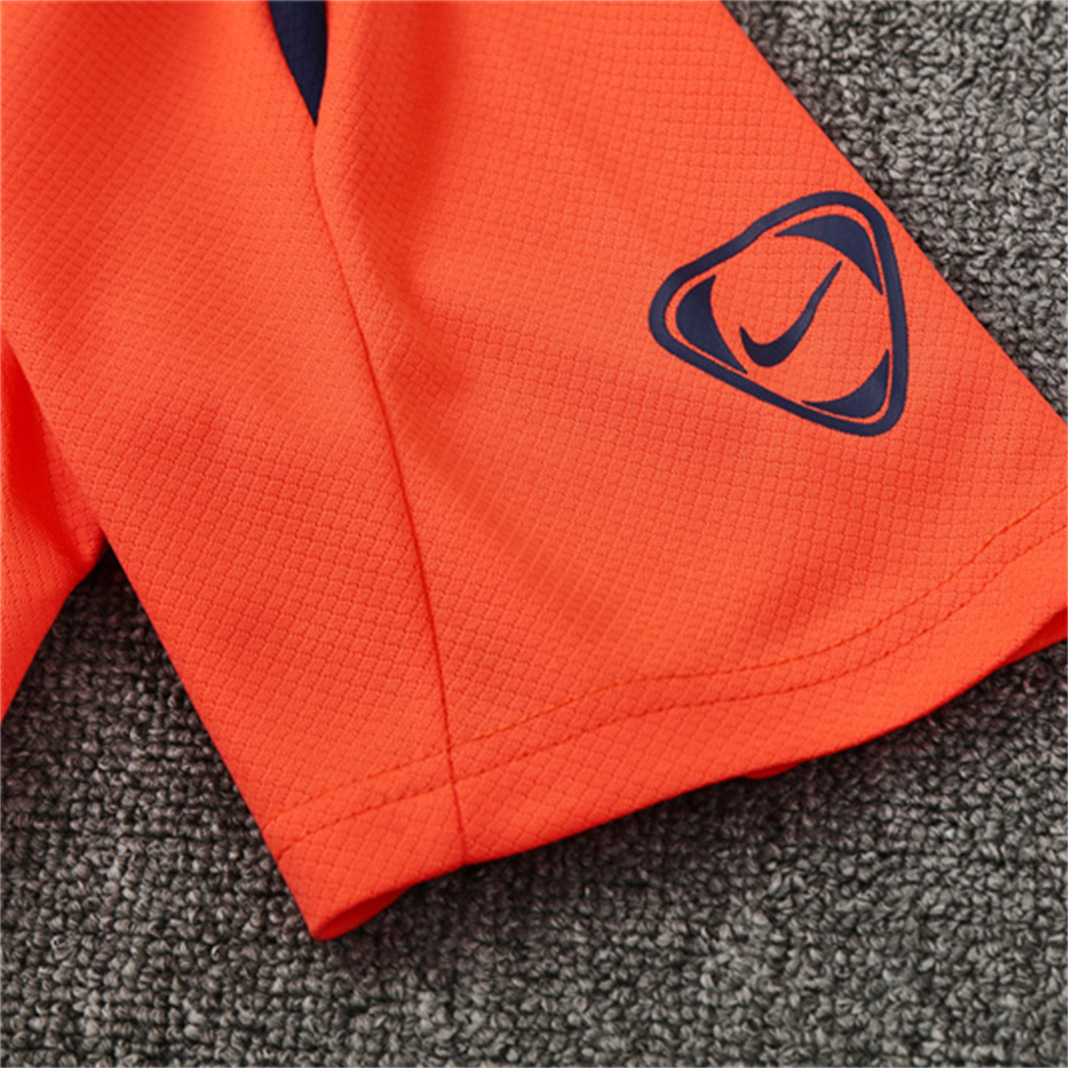 AlphaJersey-Barcelona 25-26 Kids Short-Sleeve Training Set - Orange Top Royal Blue Sponsor & Royal Blue Shorts