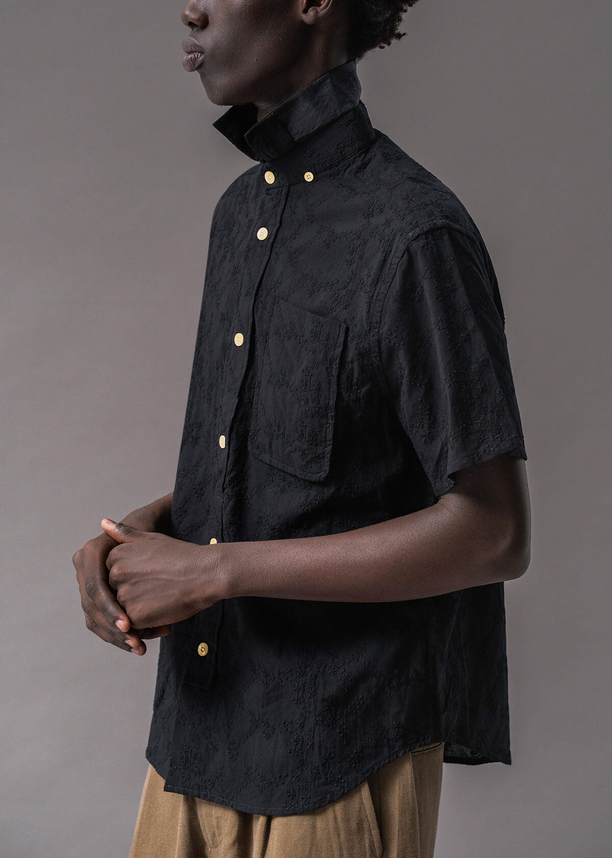 Embroidered Offset Shirt | Modern Menswear by yycbvcnbmmnbm
