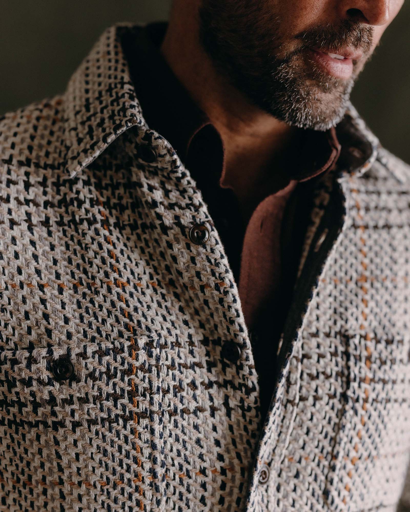 The Cutter Overshirt in Stone Plaid | Modern Menswear by yycbvcnbmmnbm