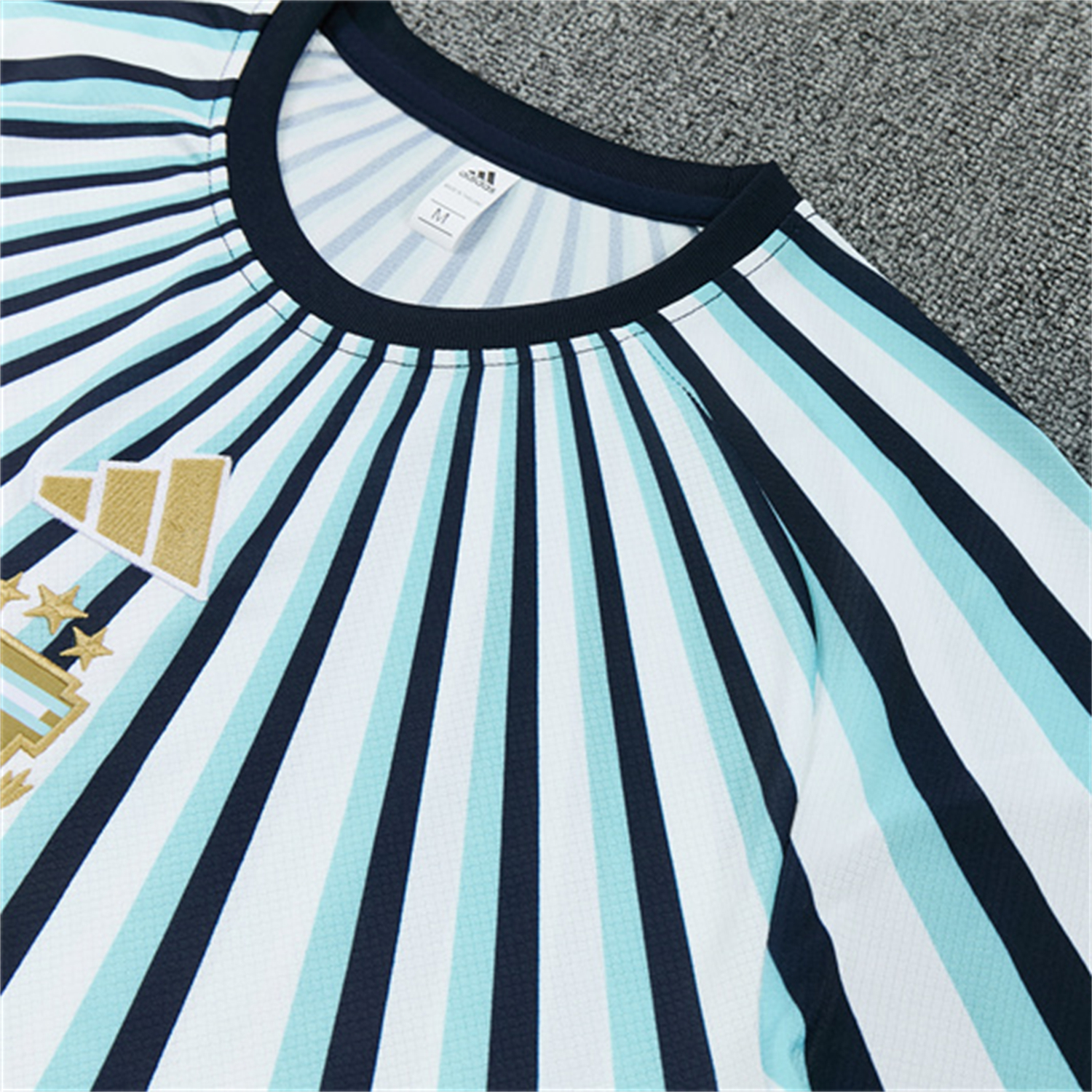 AlphaJersey-Argentina 2026 Kids Short-Sleeve Training Set - Blue Rays Top and Blue Shorts