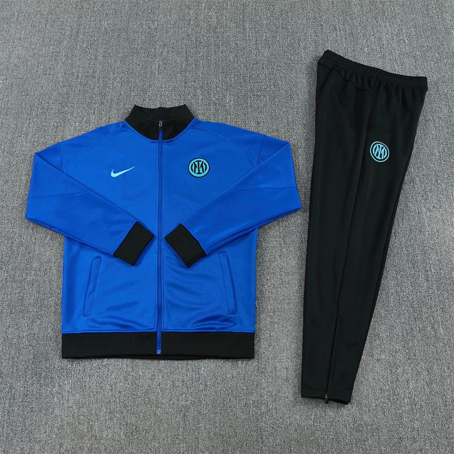 AlphaJersey-Inter Milan 25-26 Jacket Training Tracksuit - Ocean Blue Jackets & Black Pants