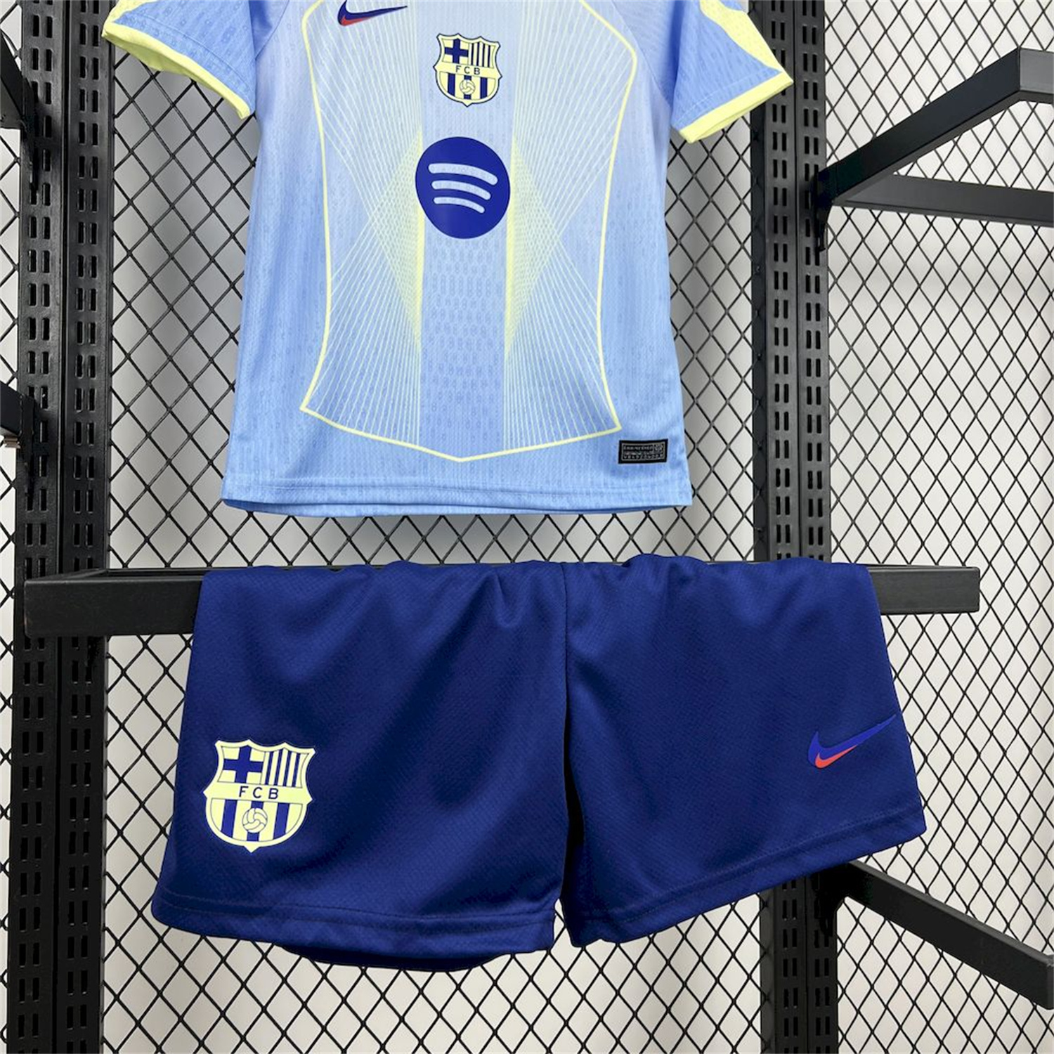 AlphaJersey-Barcelona 25-26 T90 White Lines Light Blue Gradient Special Kids Kit