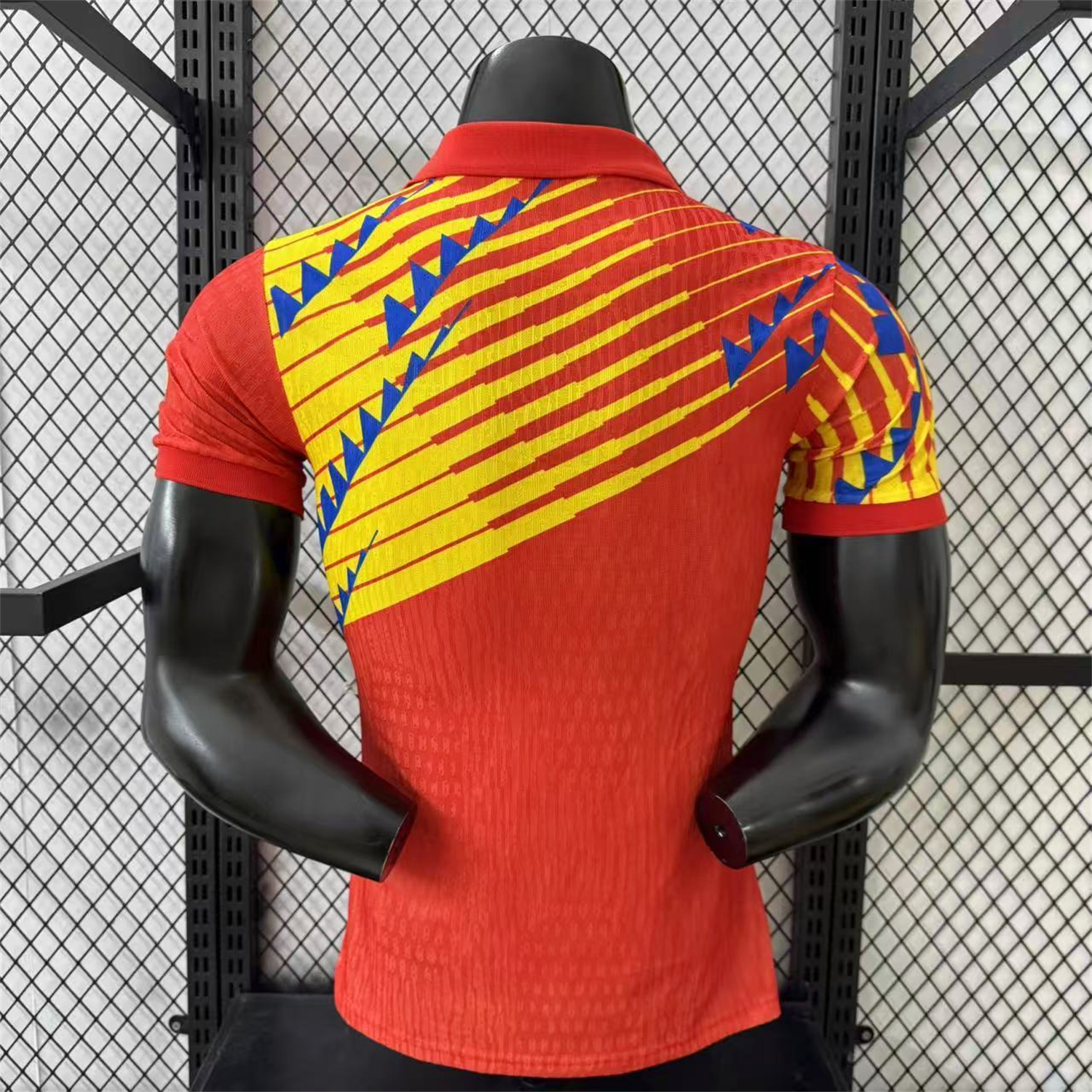 AlphaJersey-Spain 2026 Blue-Yellow Stripes Red Special Jersey - Player Version
