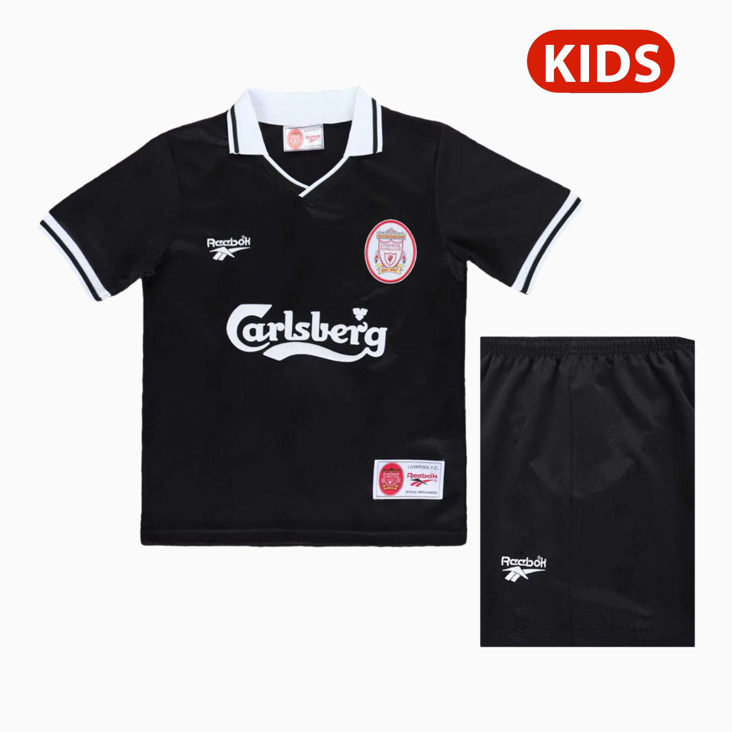 AlphaJersey-Retro Liver.pool 1996-97 Black Special Kids Kit