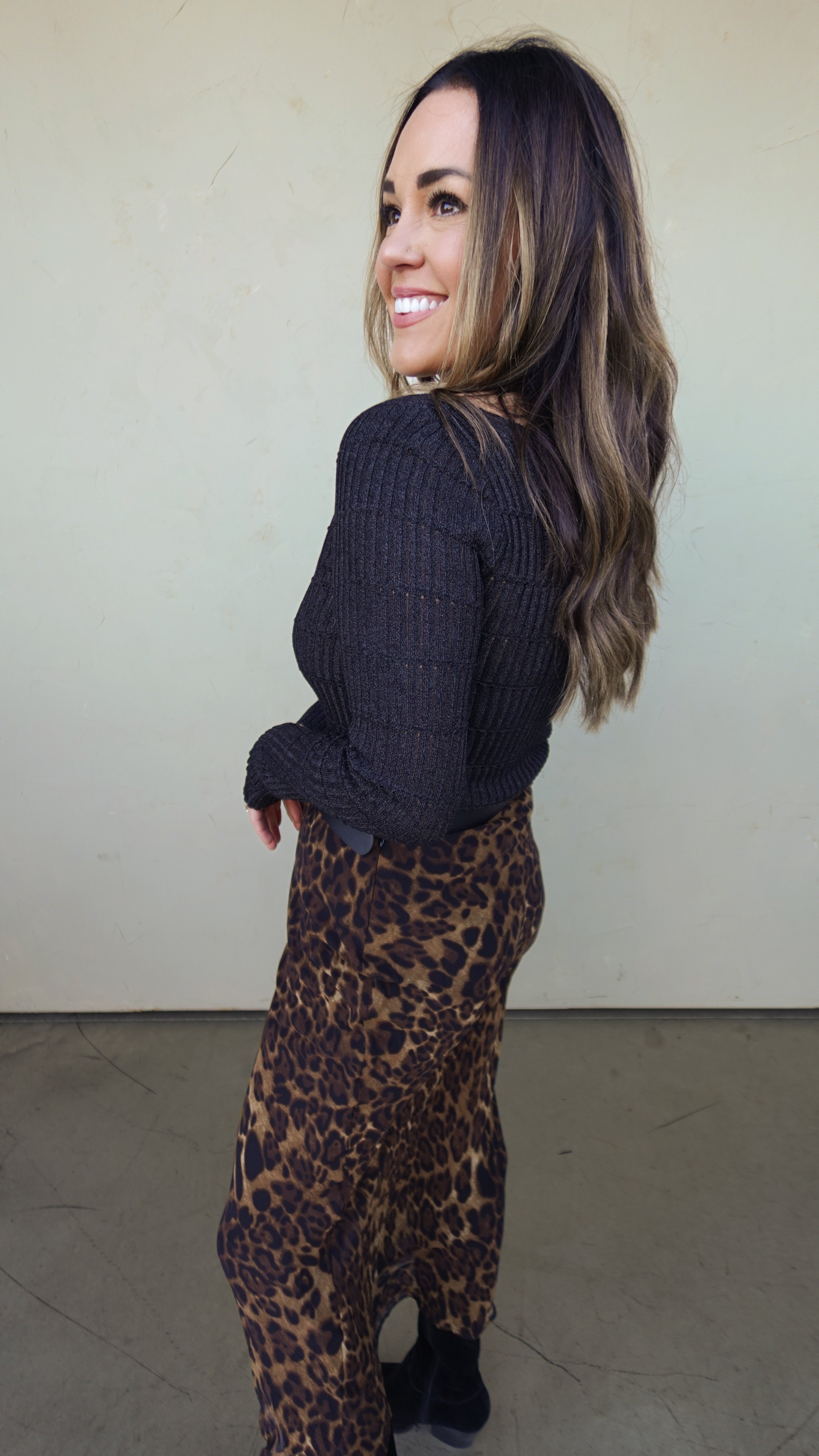 Black Metallic Ribbed Knit Top | Elegant Women's Fashion by coolavocek