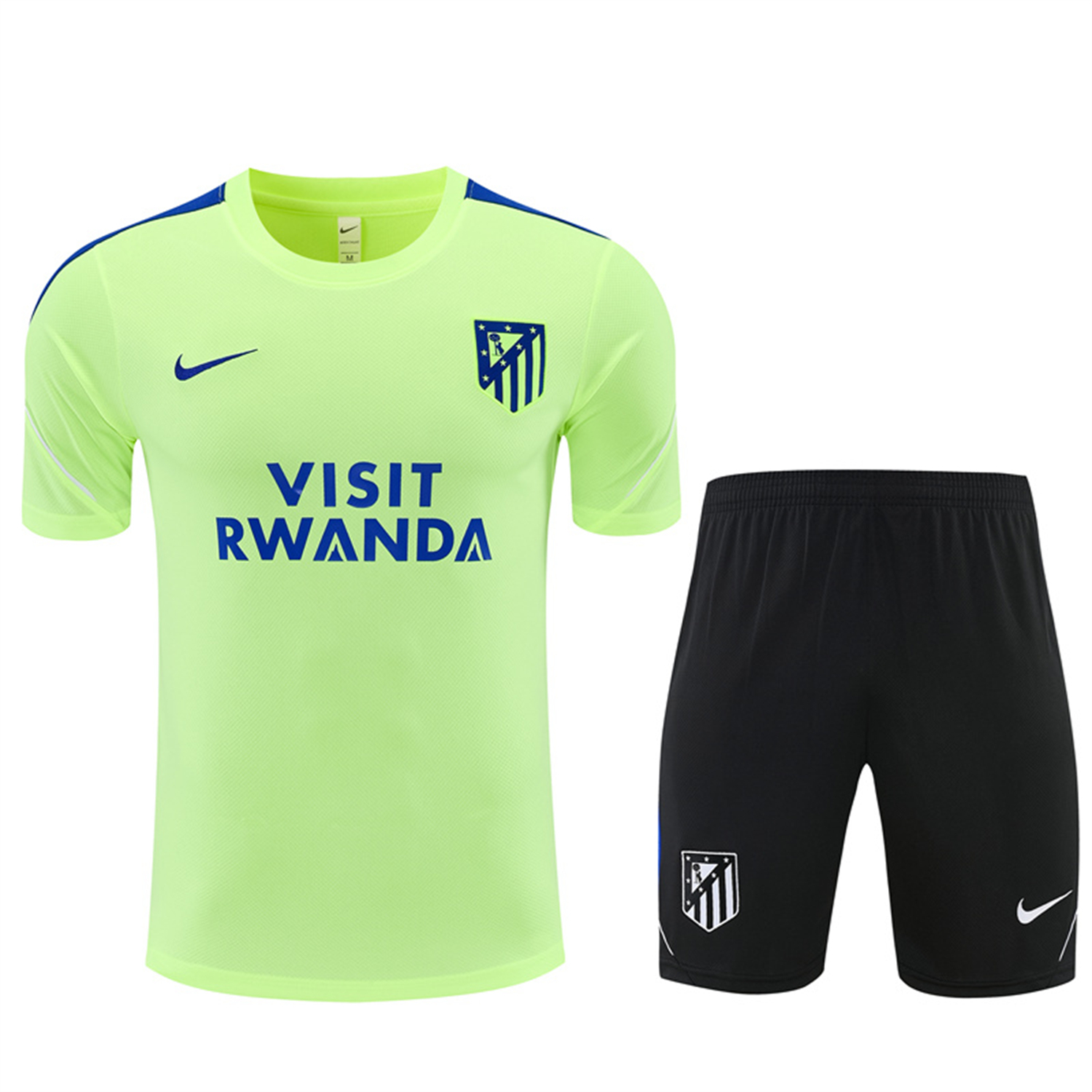 AlphaJersey-Atletico Madrid 26-27 Short-Sleeve Training Set - Green Top and Black Shorts