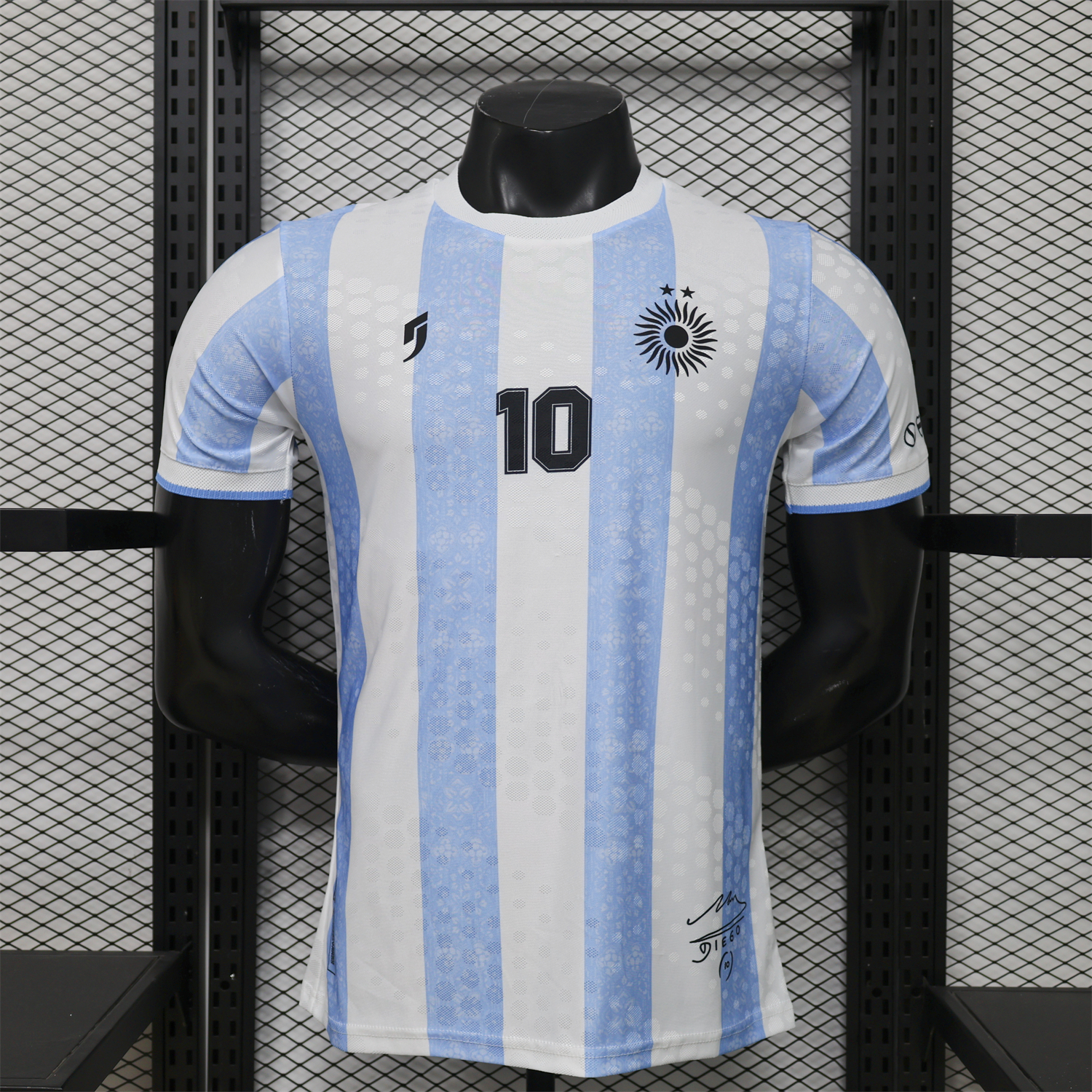 AlphaJersey-Argentina 2026 White Blue Maradona Special Kit - Player Version