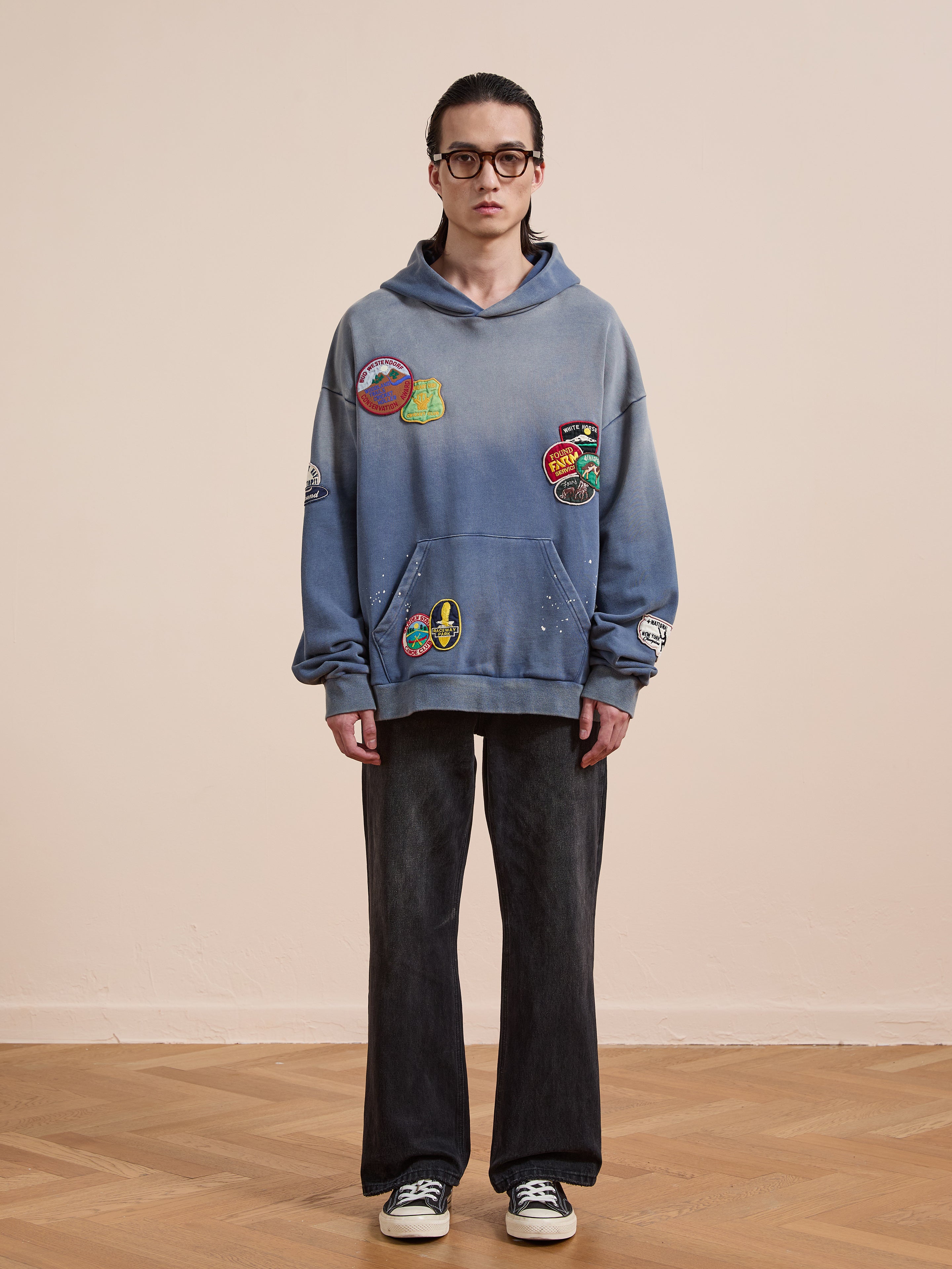 Distressed Patch Hoodie | Modern Menswear by yycbvcnbmmnbm