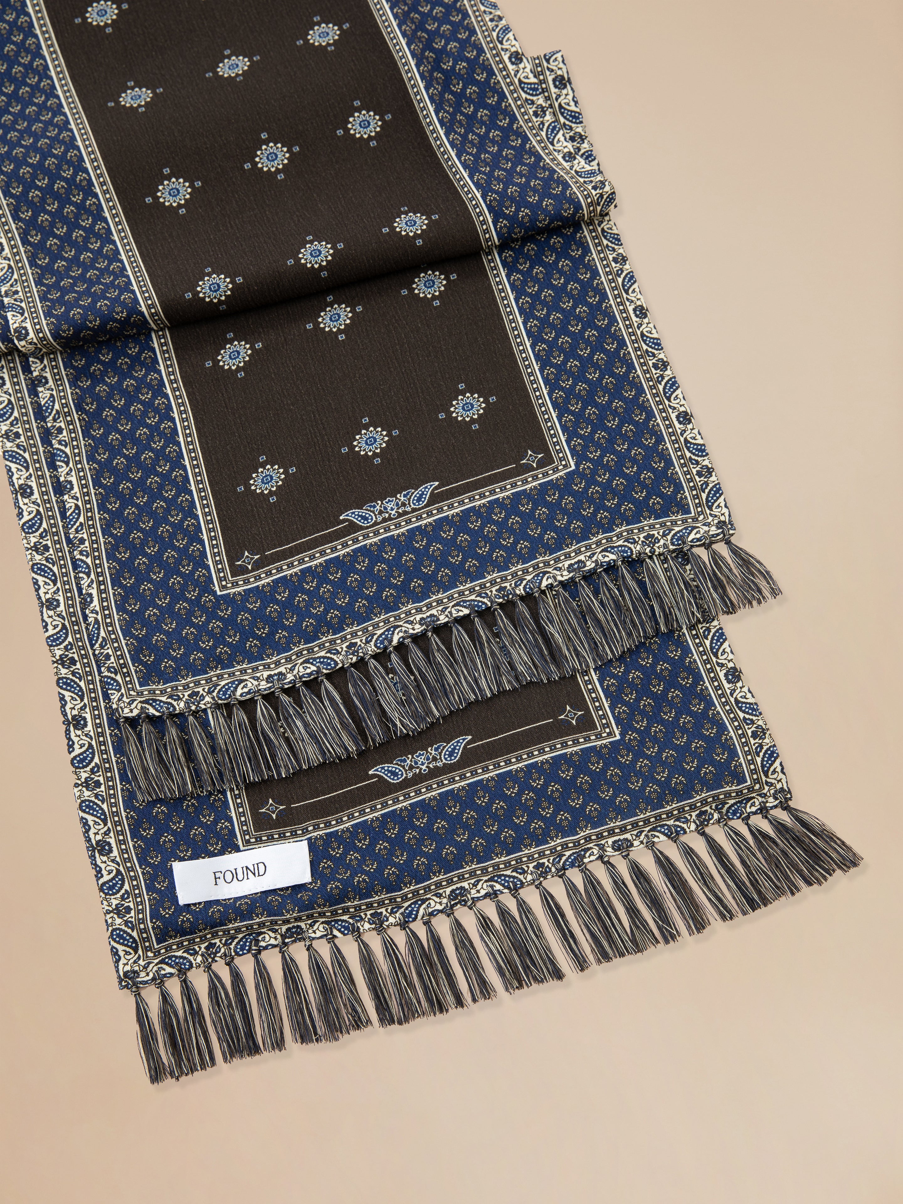 Black Royal Blue Print Scarf | Modern Menswear by yycbvcnbmmnbm