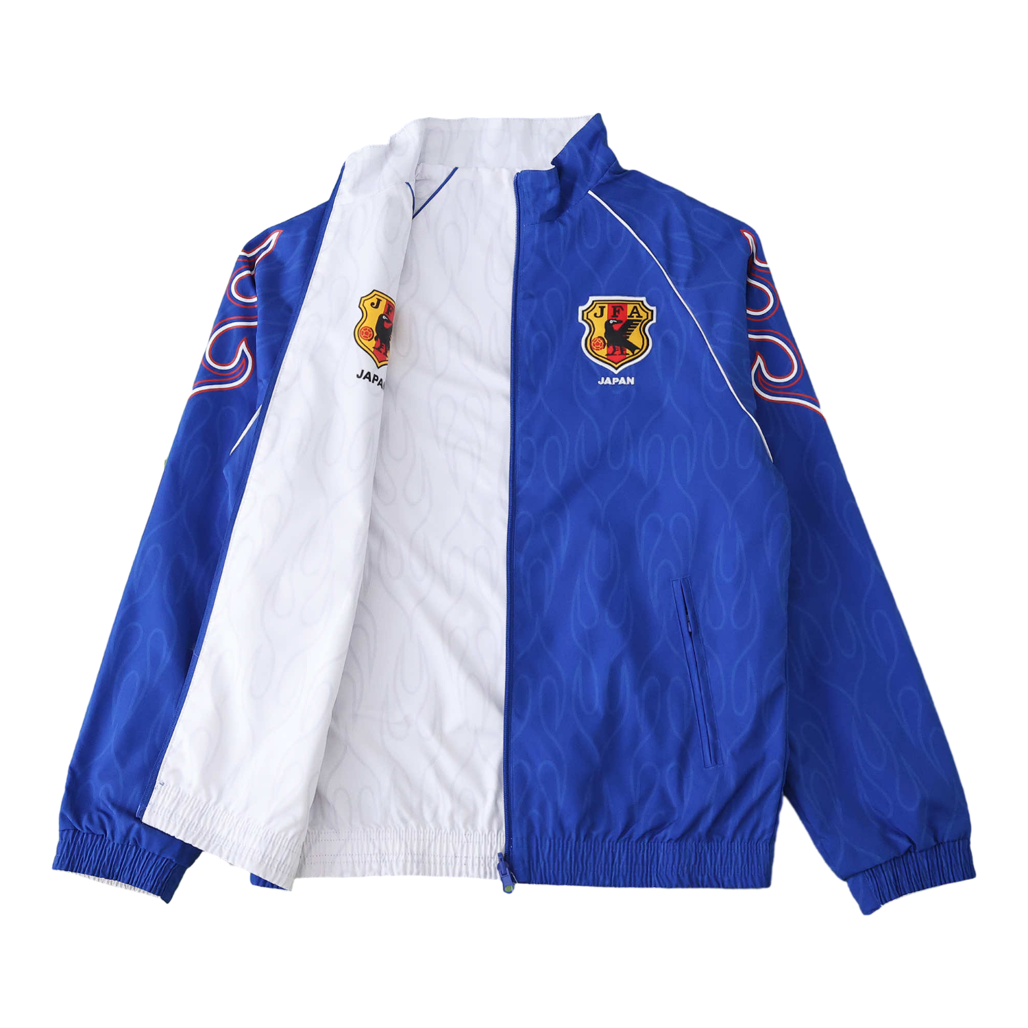 AlphaJersey-Retro Japan 1998 Throwback Double Sided Reversible Windbreaker - White & Blue