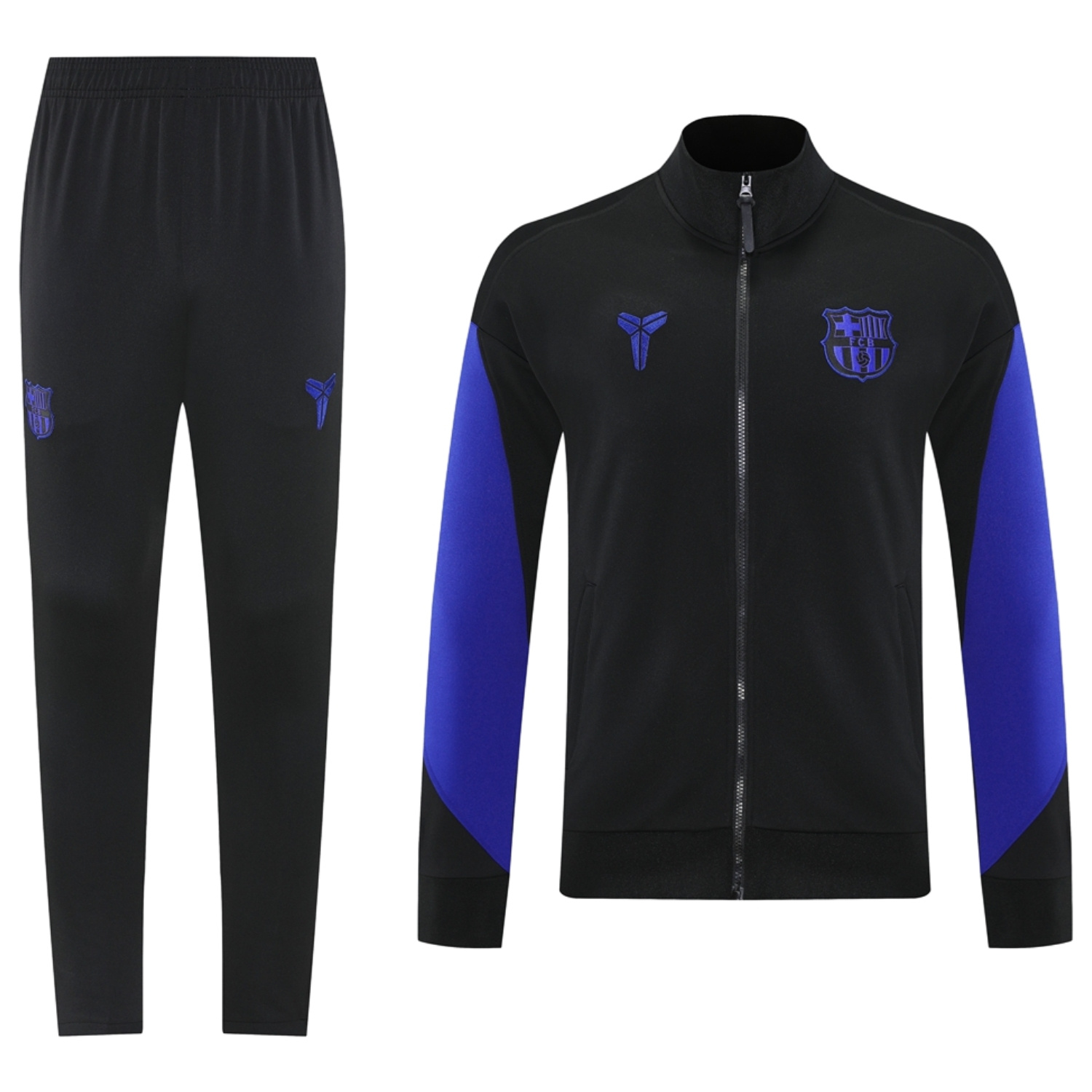 AlphaJersey-Barcelona 25-26 Jacket Training Tracksuit - Black top & Black Pants