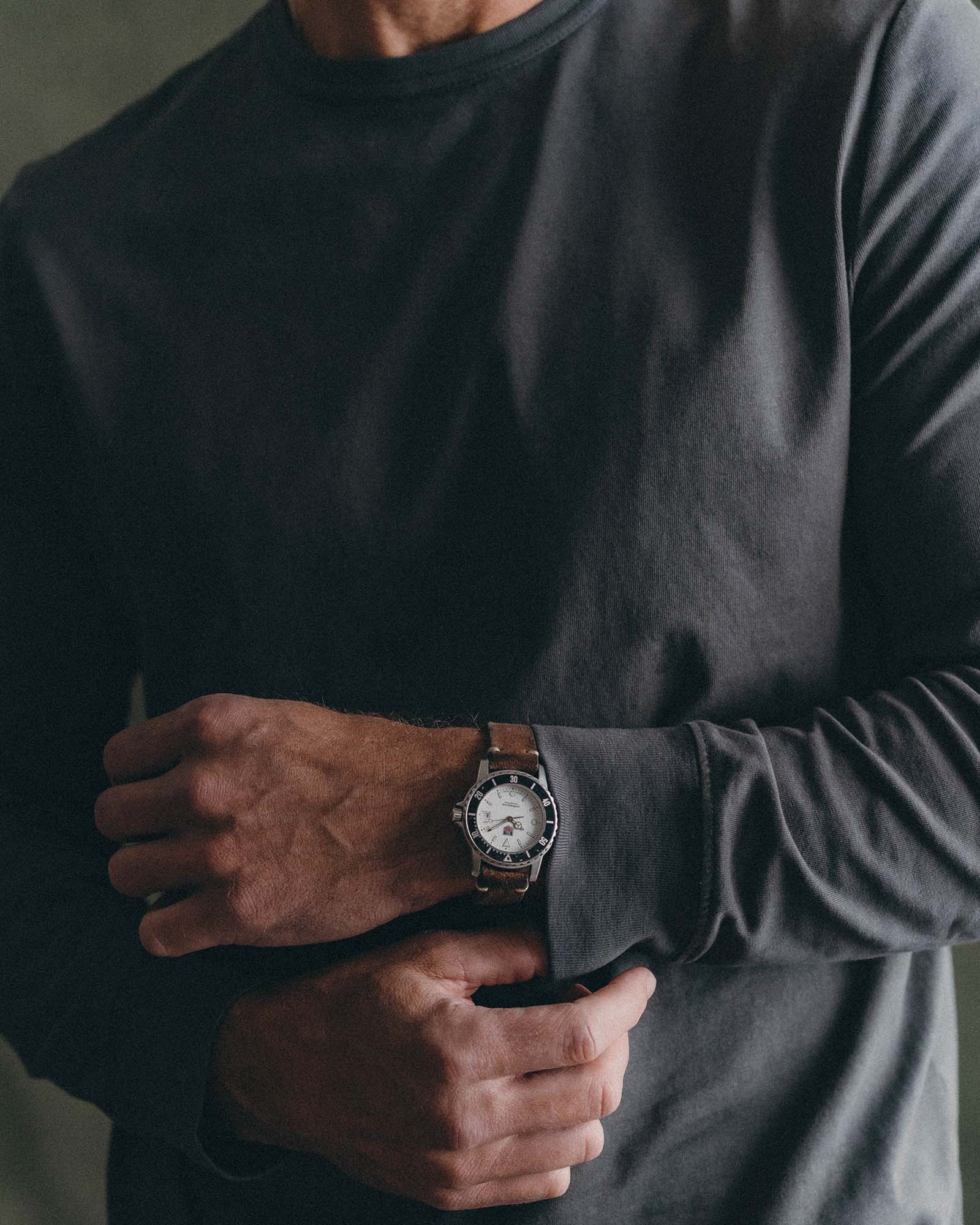 The Organic Cotton Long Sleeve Tee in Faded Black | Modern Menswear by yycbvcnbmmnbm