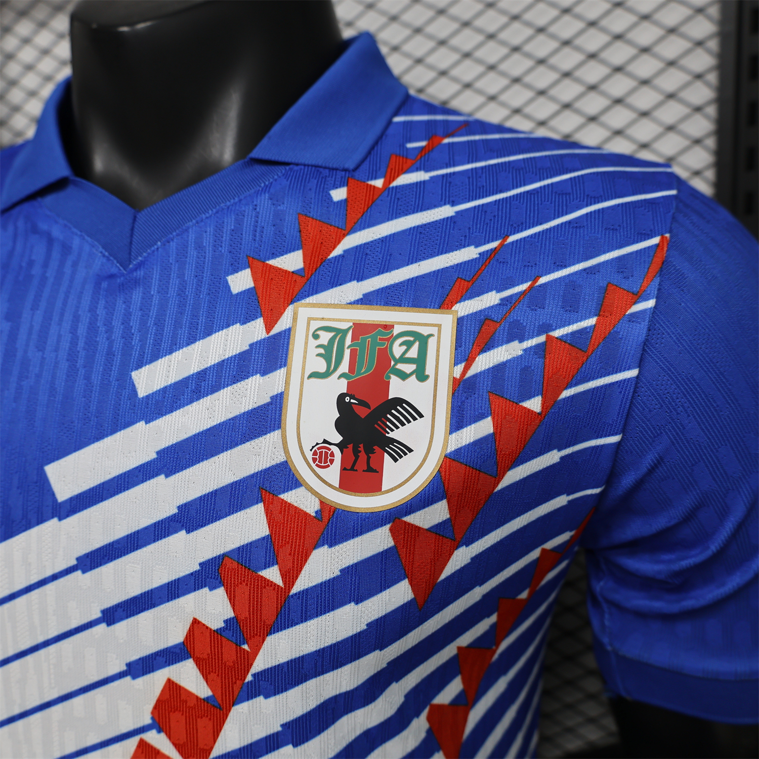 AlphaJersey-Japan 2026 Red-White Stripes Blue Special Jersey - Player Version