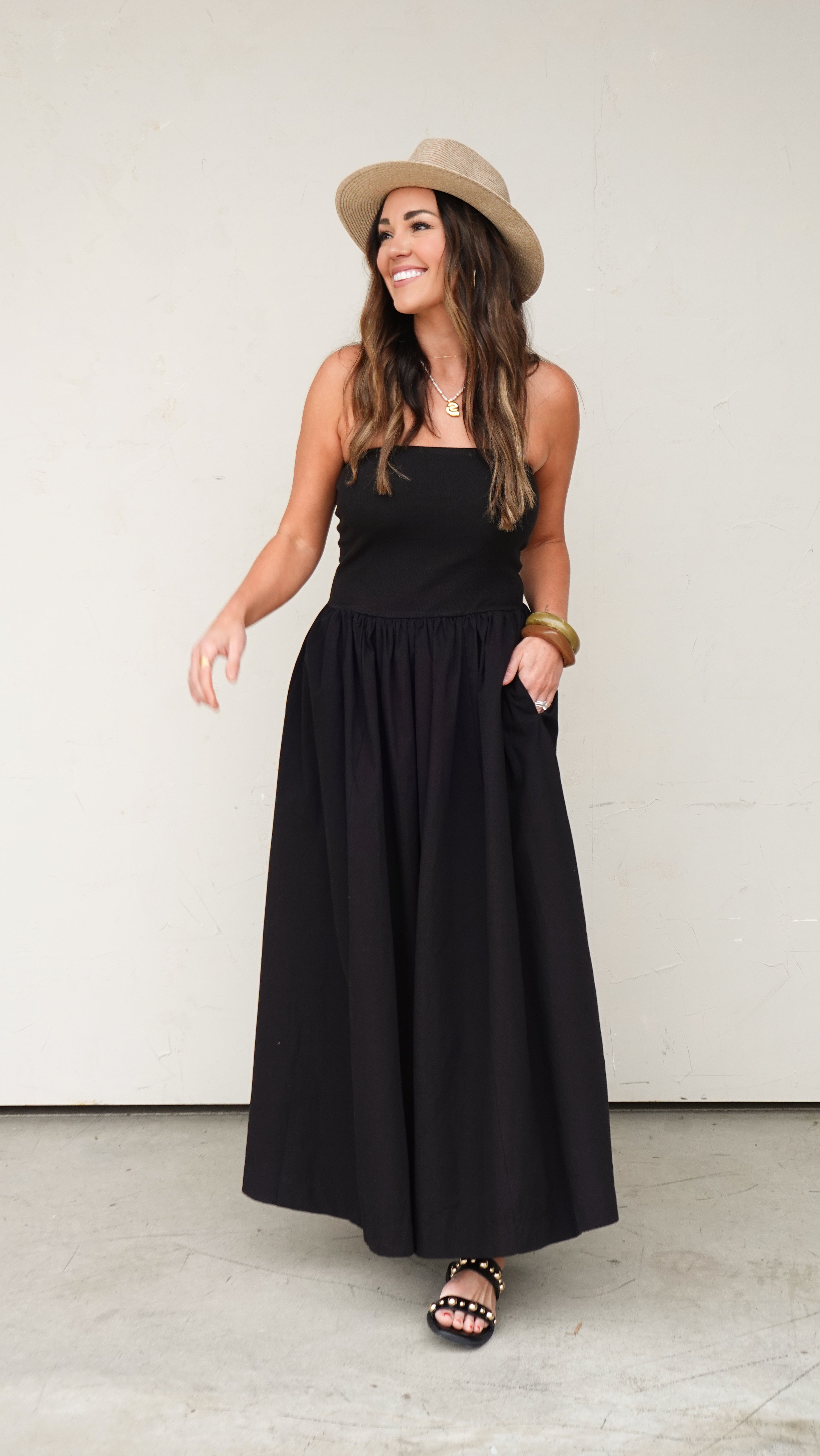 Black Strapless Maxi Dress | Elegant Women's Fashion by coolavocek
