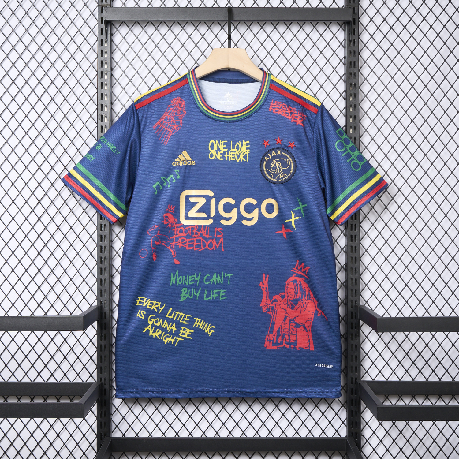 AlphaJersey-Ajax x B-O-B Marly 2025-26 40th Blue Special Edition Jersey - Fans Version