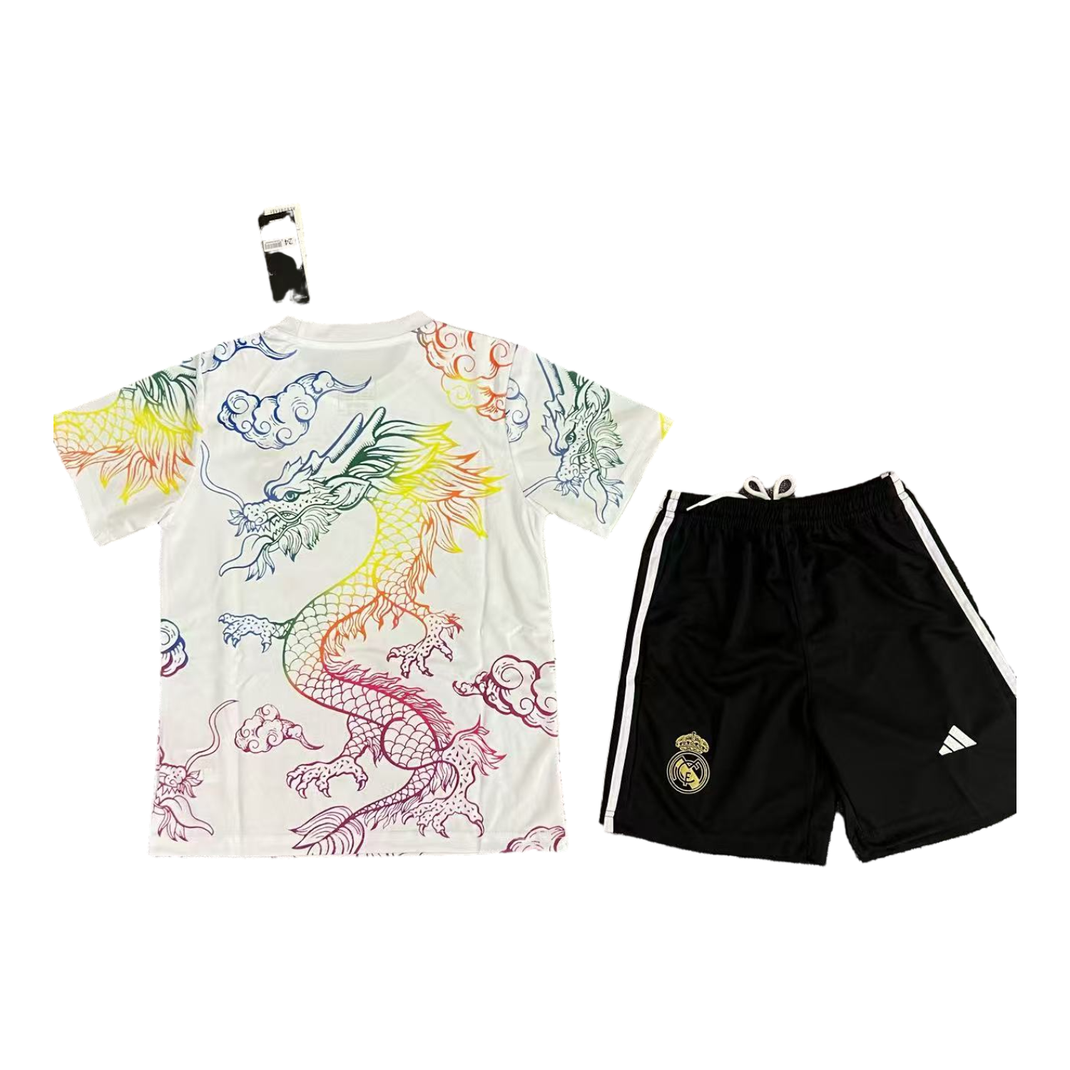 AlphaJersey-Real Madrid 25-26 Colorful Dragon White Special Kids Kit