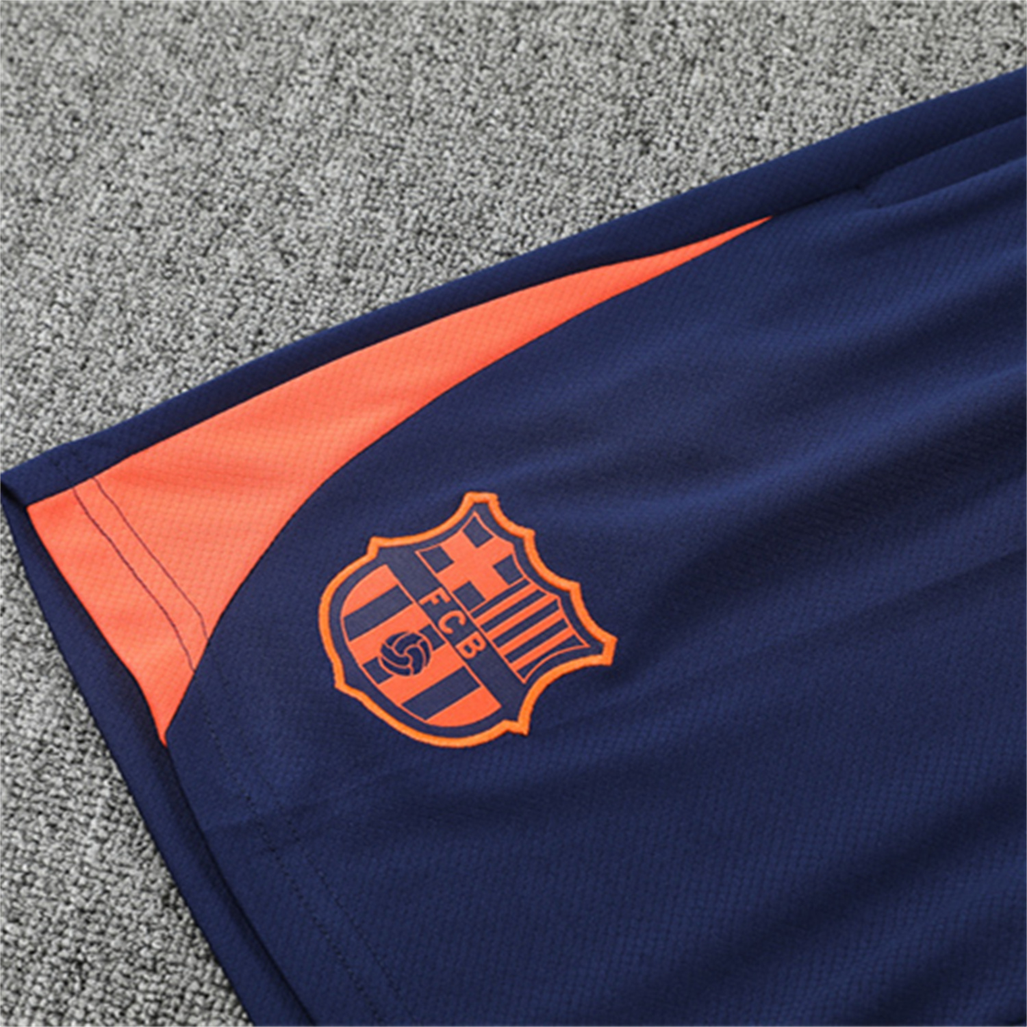 AlphaJersey-Barcelona 25-26 Short-Sleeve Training Set - Red Blue Line Top & Blue Shorts
