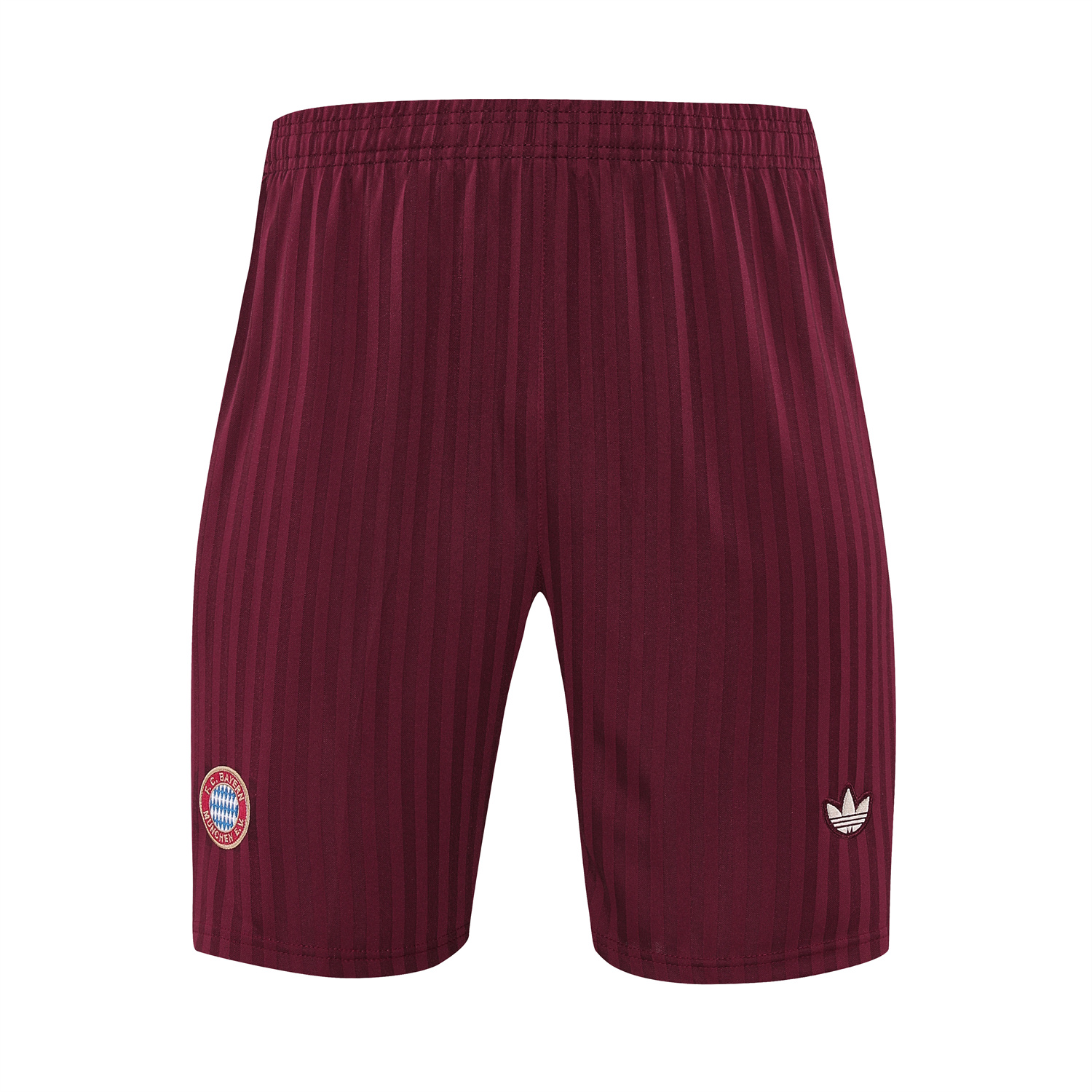 AlphaJersey-Bayern Munich 25-26 Short-Sleeve Training Set - Wine Red Lines Top & Wine Red Lines Shorts