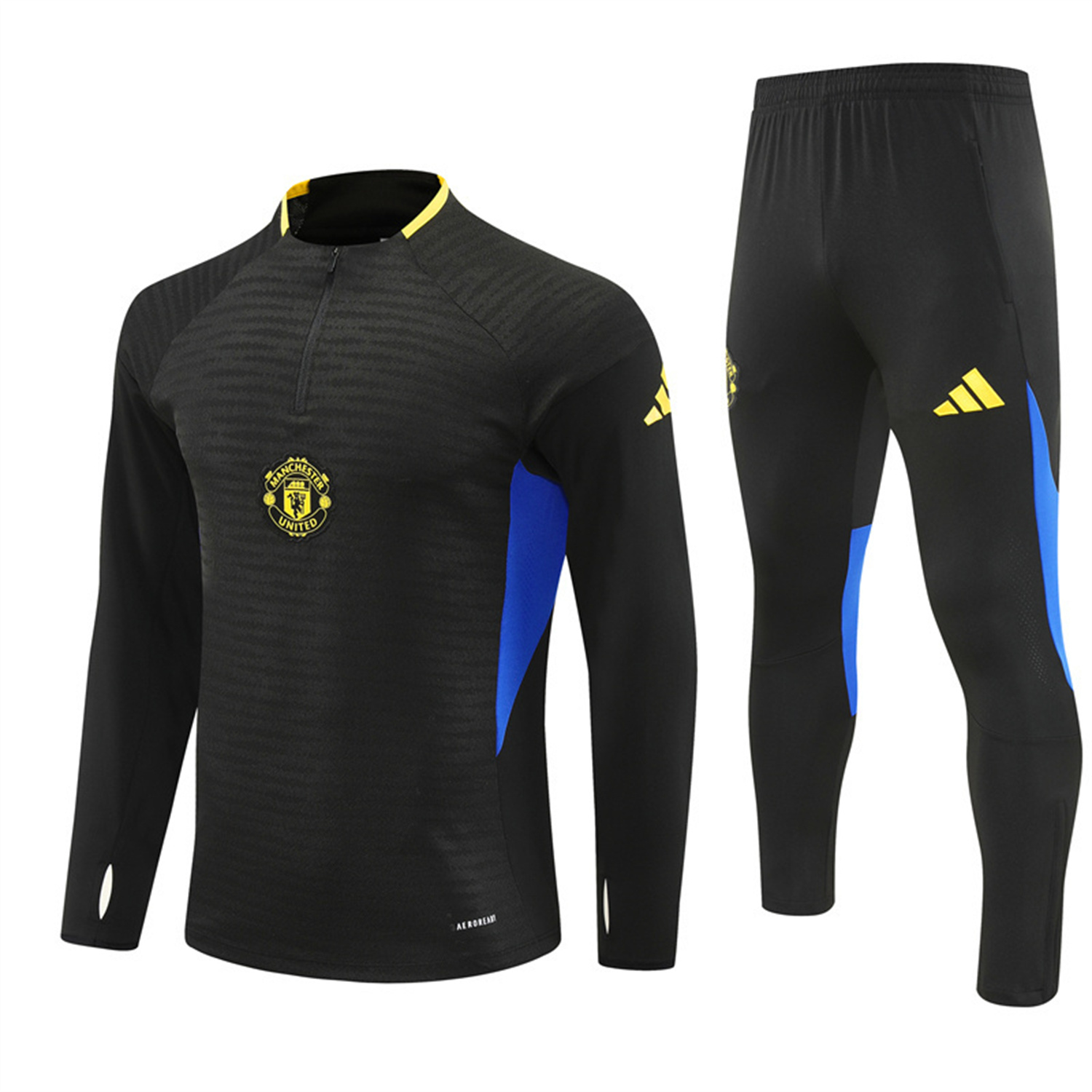 AlphaJersey-Manchester United 25-26 Long Sleeve Training Set - Black Top & Black Pants