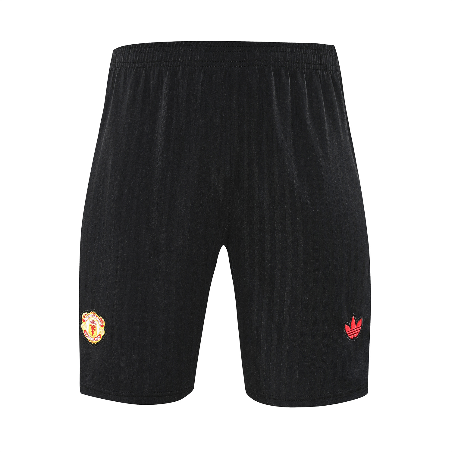 AlphaJersey-Manchester United 25-26 Short-Sleeve Training Set - Red Lines Black Top & Black Shorts