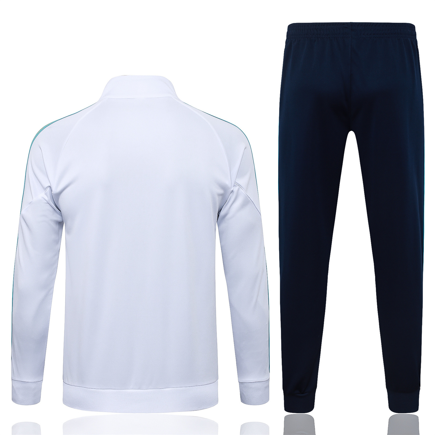 AlphaJersey-Marseille 25-26 Long Sleeve Training Set - White Top & Dark Blue Pants