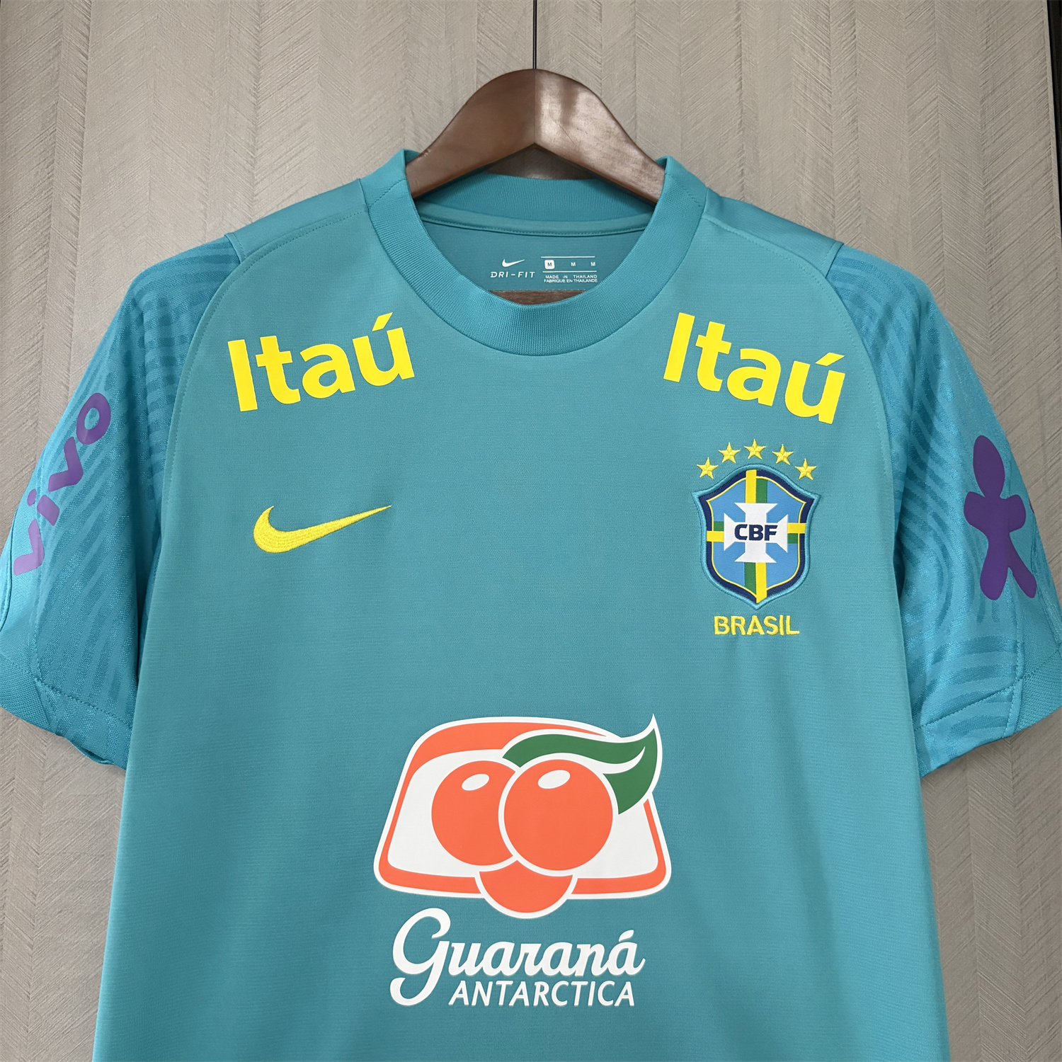 AlphaJersey-Retro Brazil 2022 Pre-Match Cyan Special Jersey