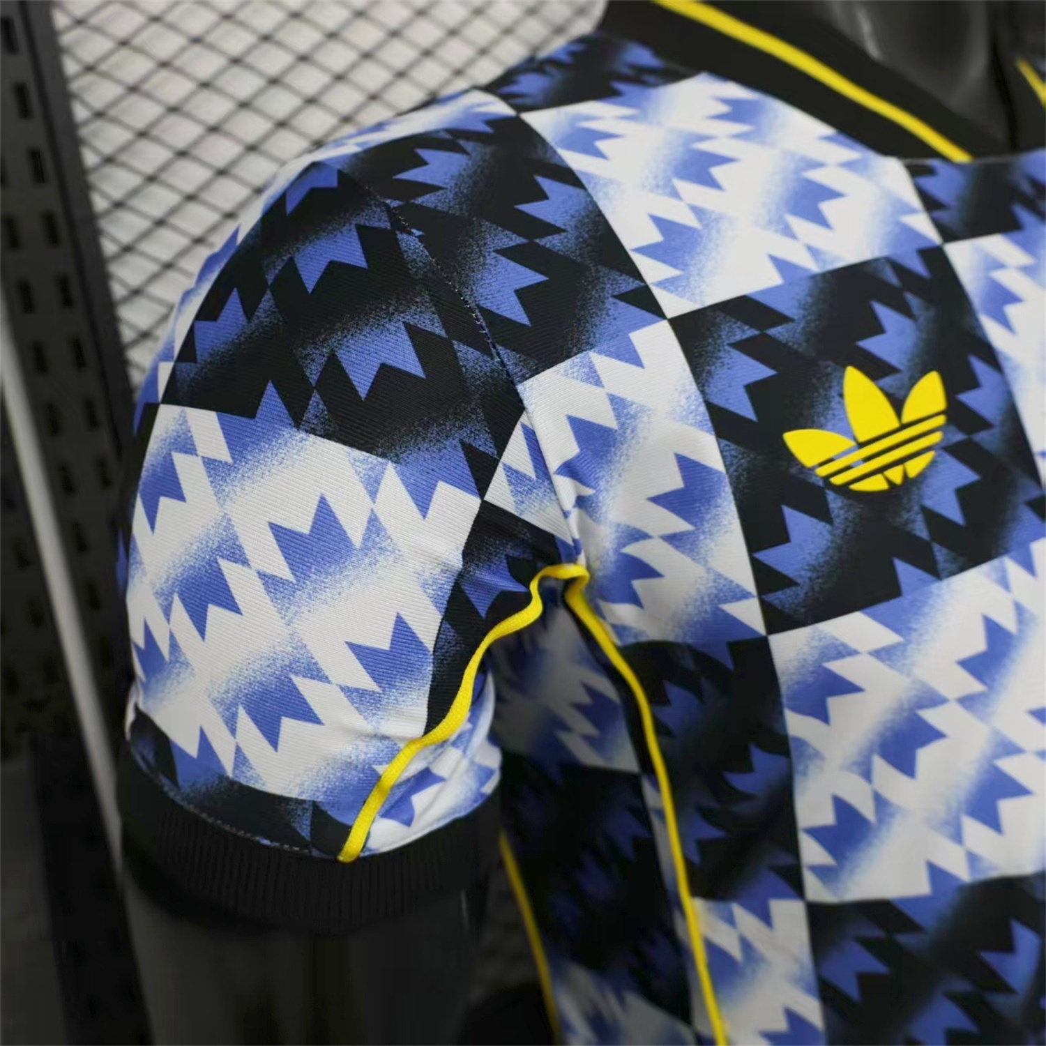 AlphaJersey-Manchester United 25-26 Blue And Black Checkerboard Special Jersey - Player Version